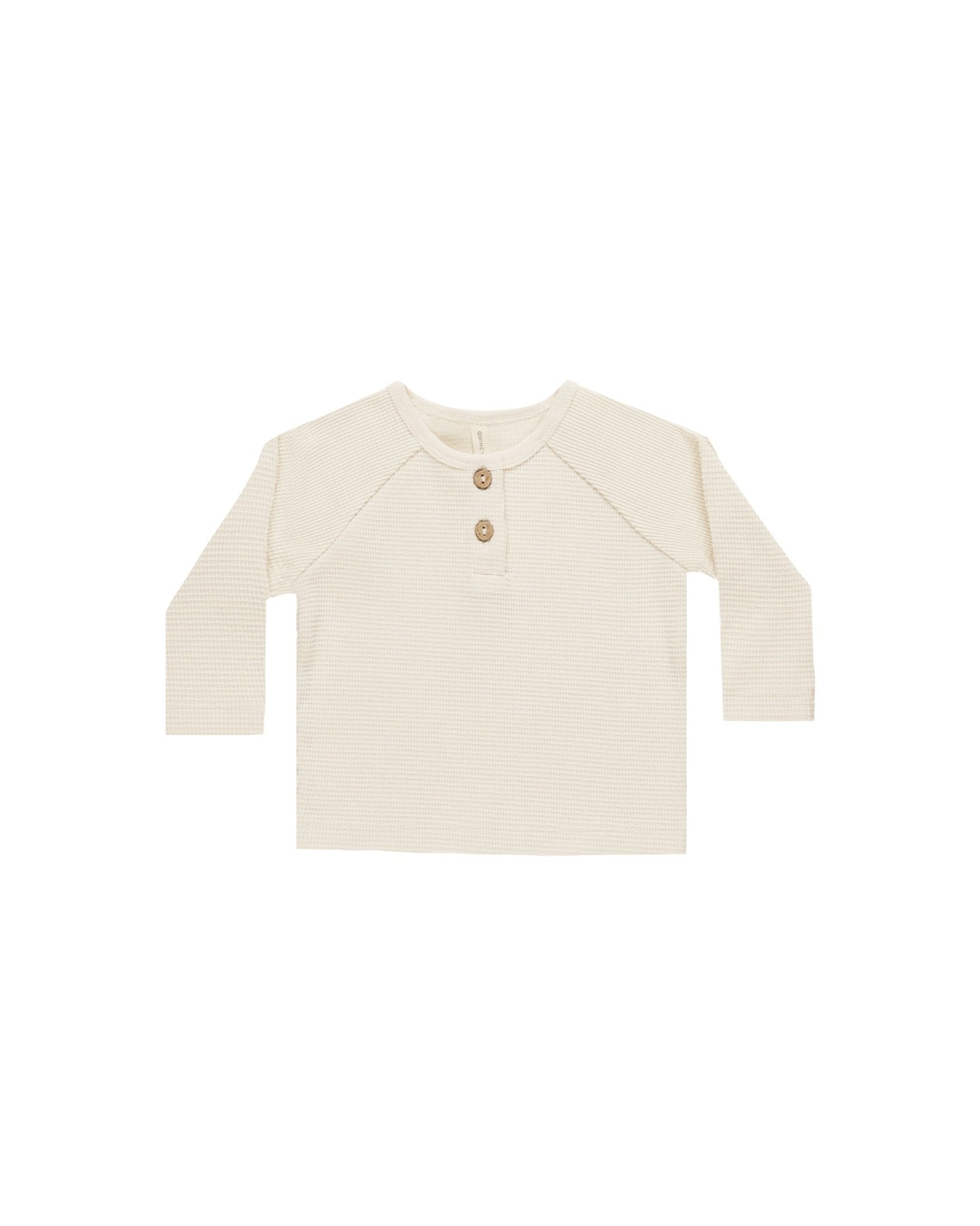 Henley Knit Top || Natural - LAST ONE 3/6M