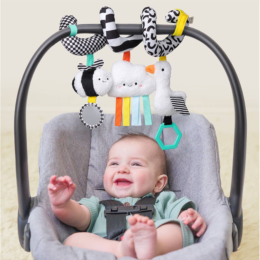 Itzy Bitzy Spiral Car Seat Activity Toy - High Contrast
