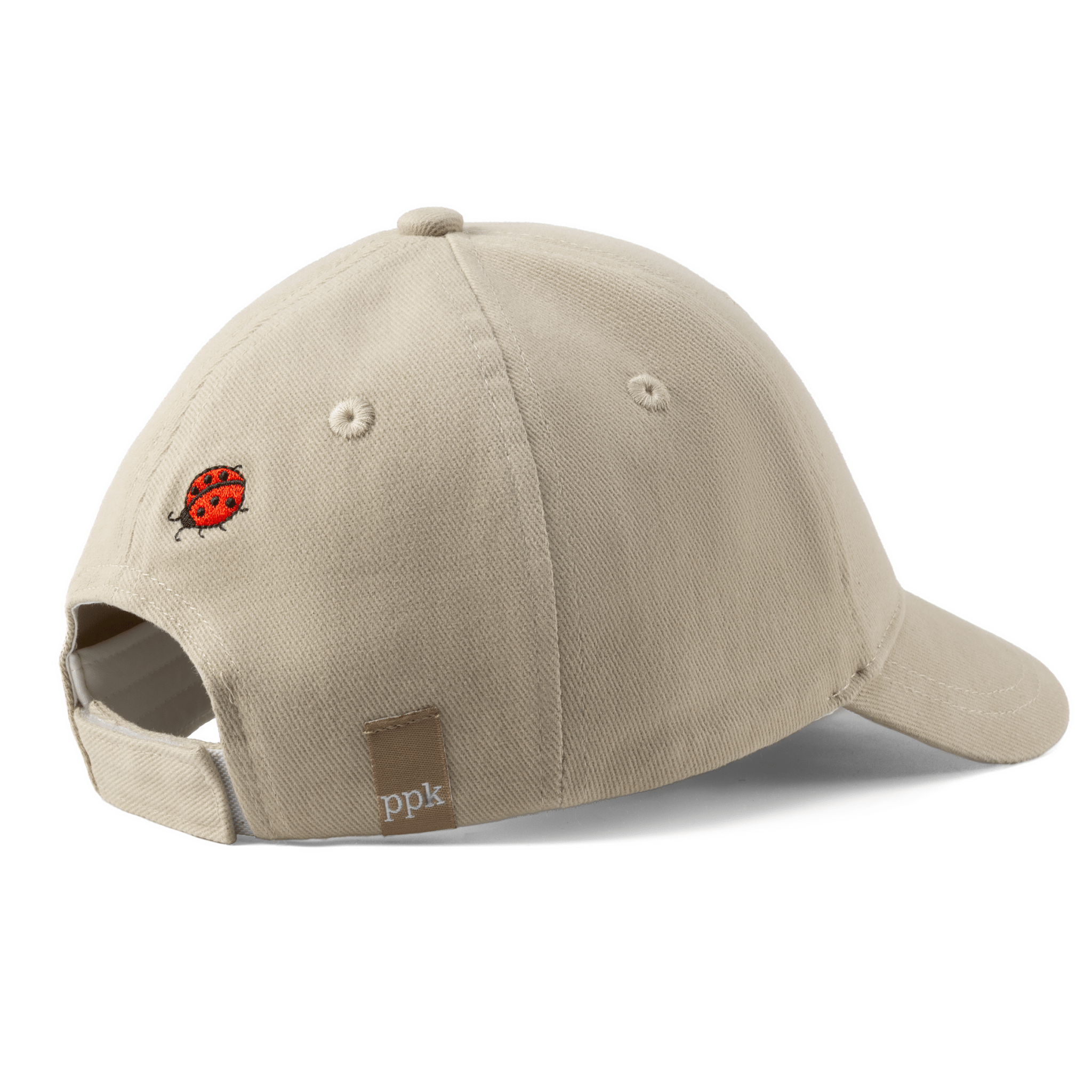 Kids Baseball Hat - Natural / Ladybug