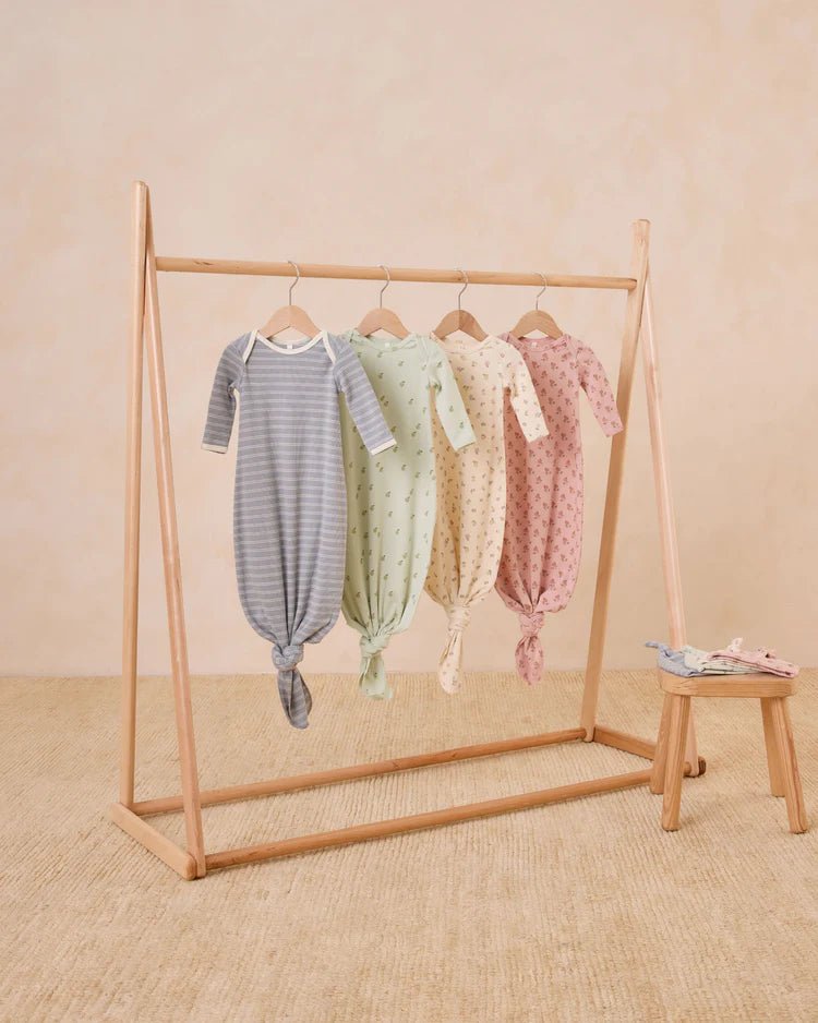 Knotted Baby Gown + Hat Set || Rose