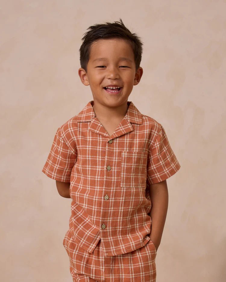 Lapel Collared Shirt || Poppy Check