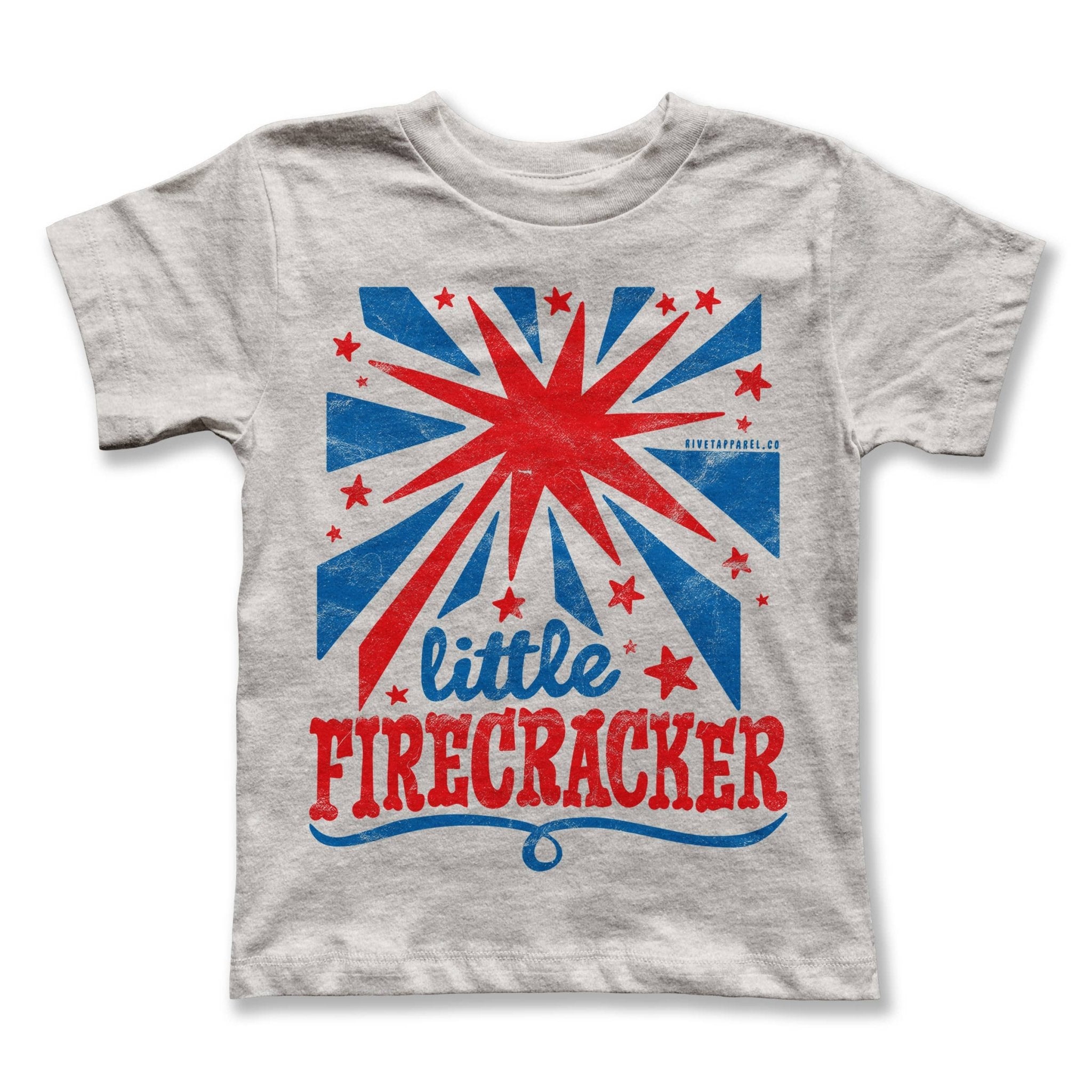 Little Firecracker Kids Tee: Heather Dust