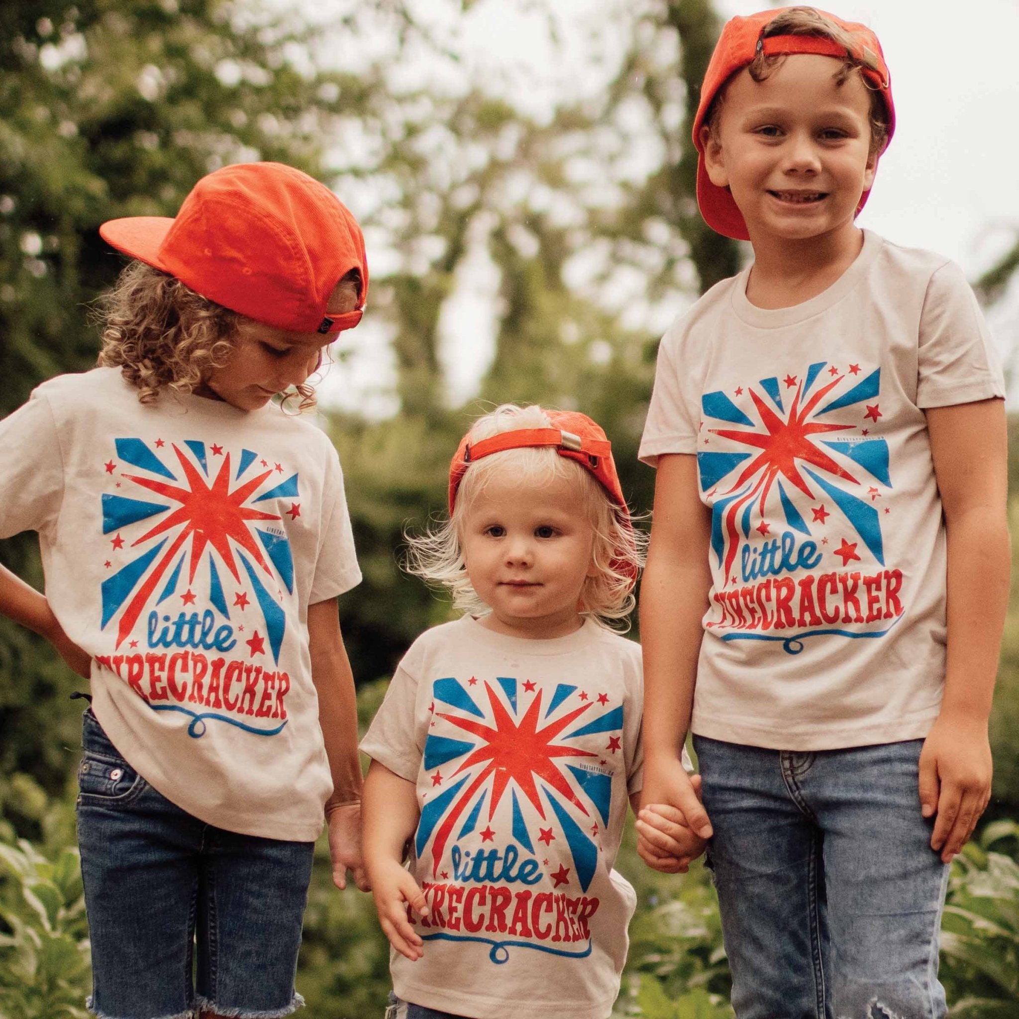Little Firecracker Kids Tee: Heather Dust