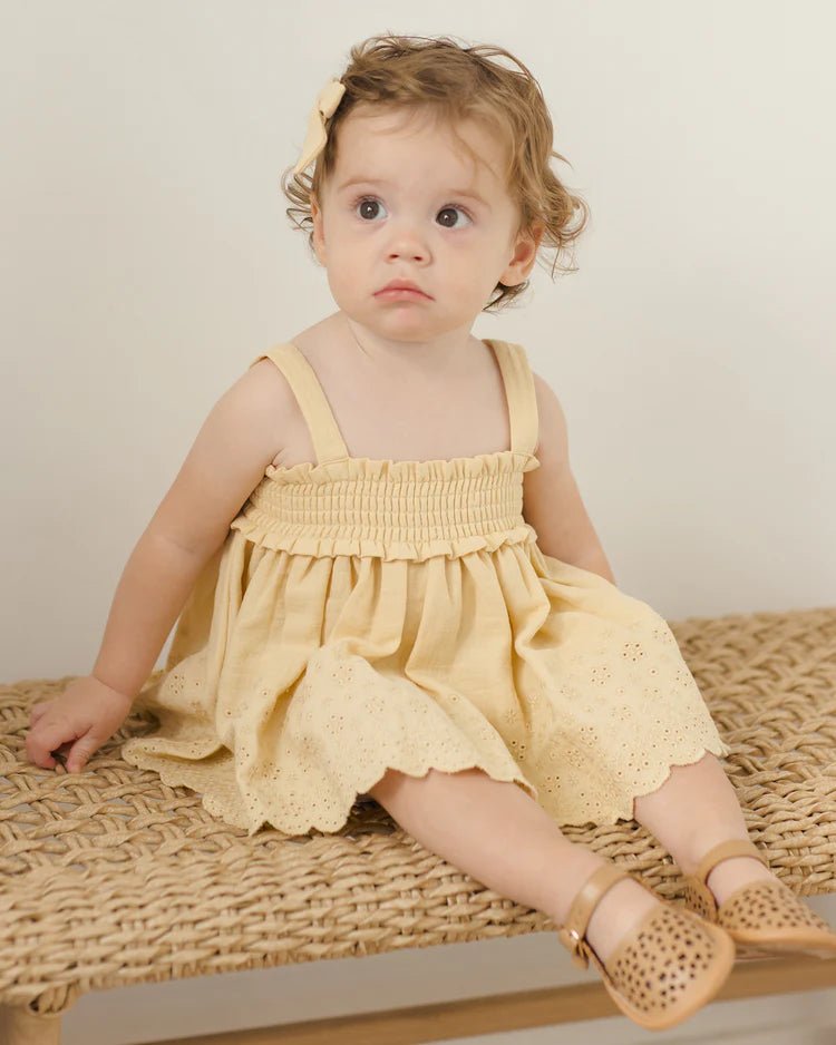 Mae Smocked Top + Bloomer Set || Yellow