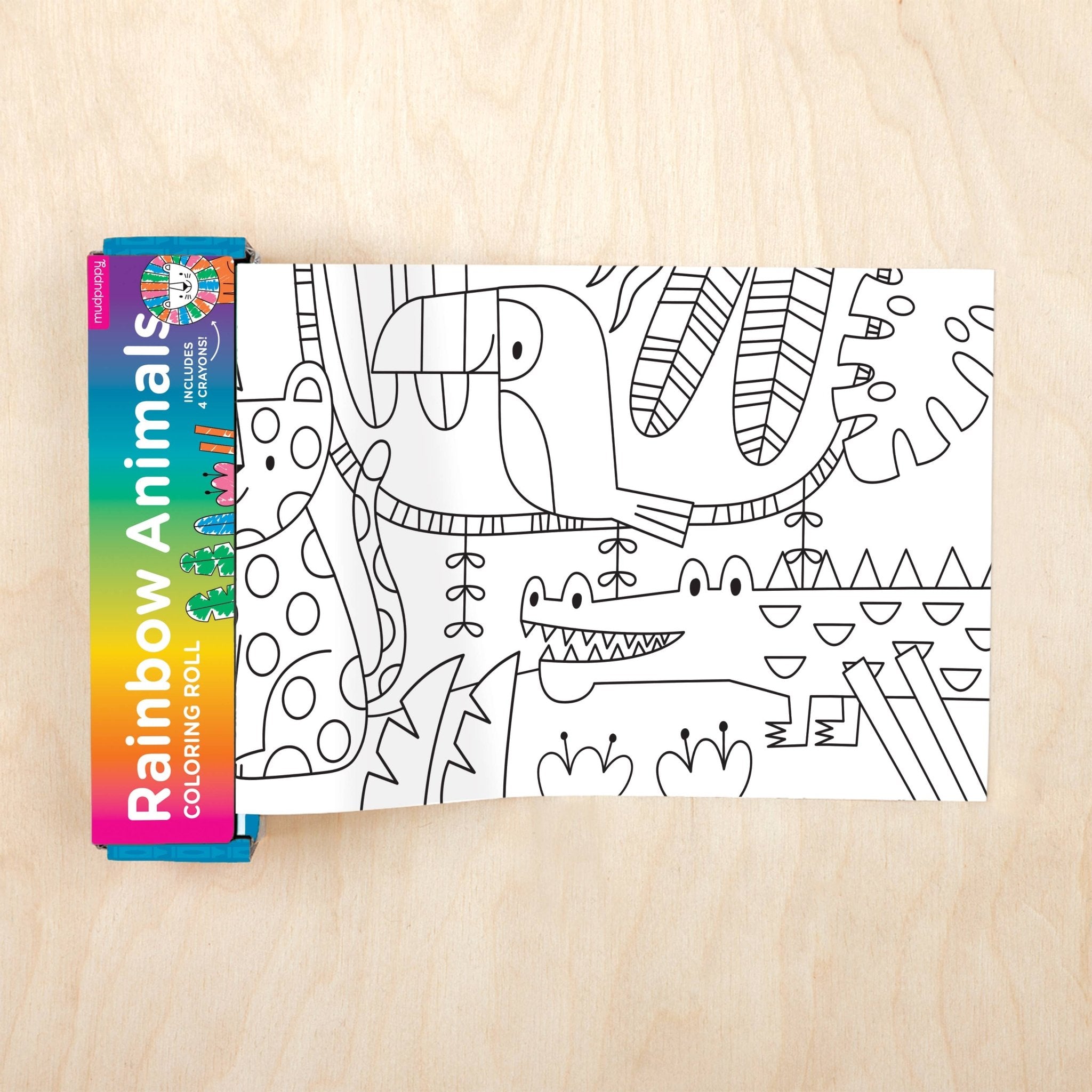 Mini Coloring Roll | Rainbow Animals