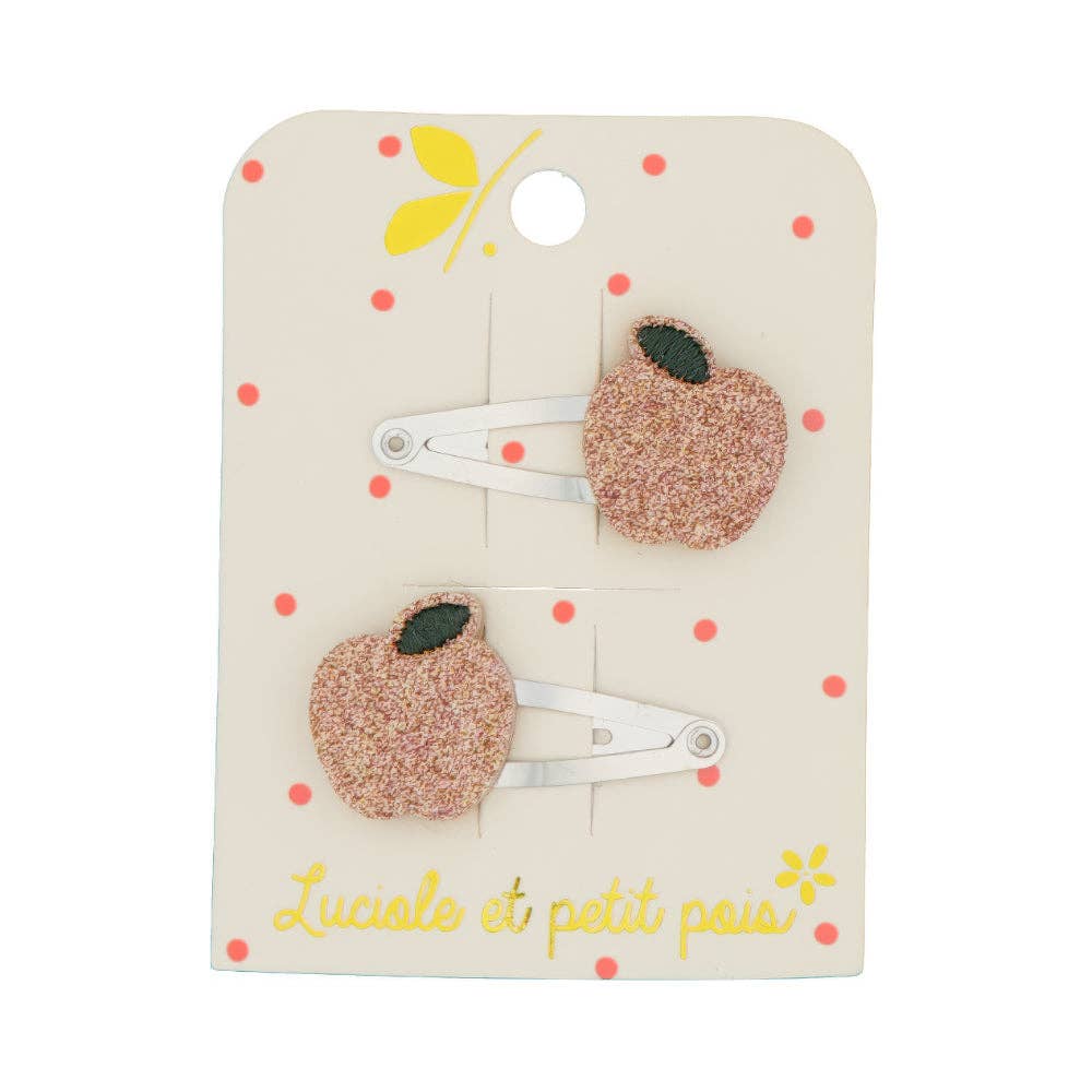 Mini Pink Apple Hair Clips