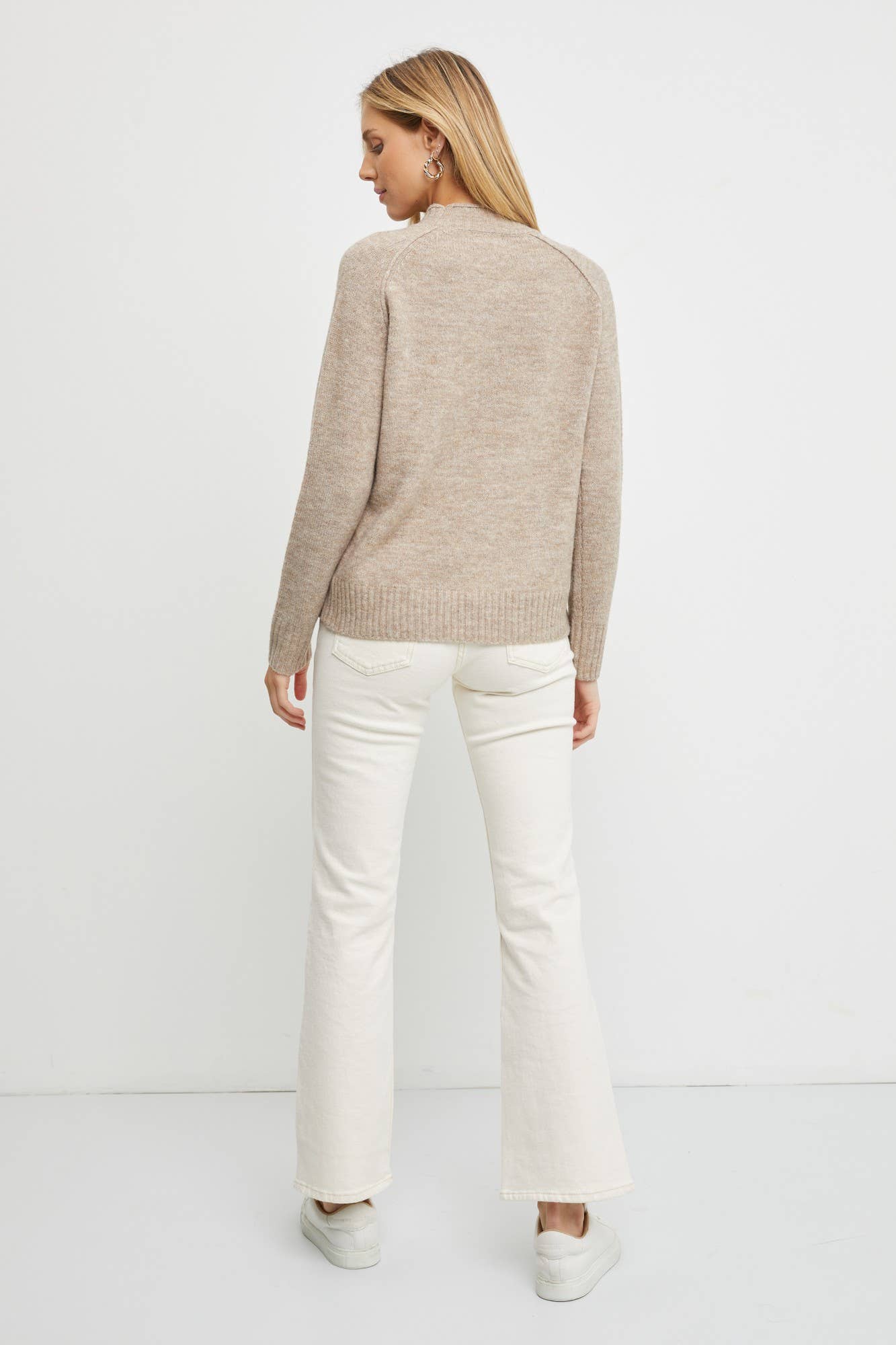 Mock Neck Pullover Sweater || Oatmeal