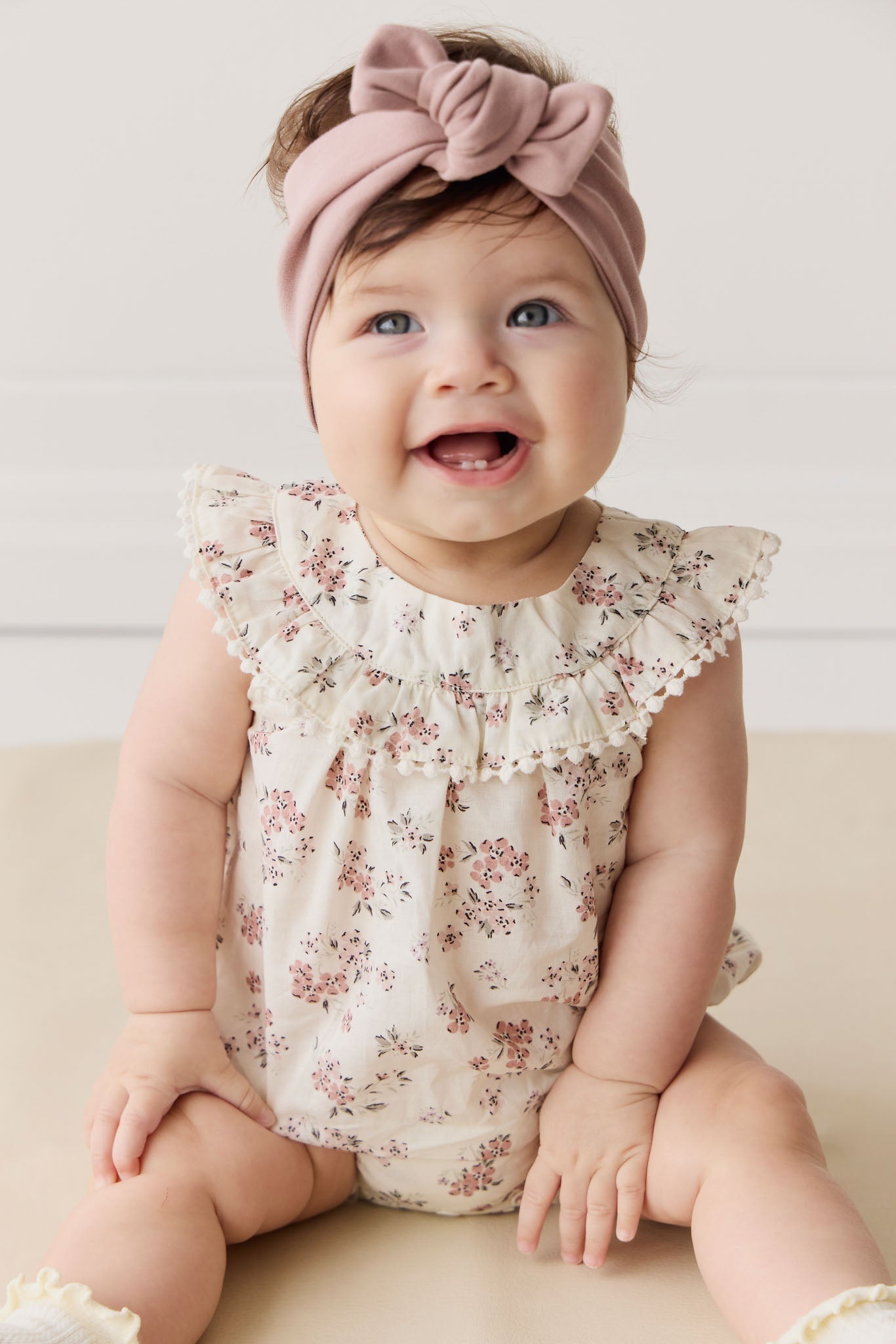Organic Cotton Annabella Romper || Selena Blush