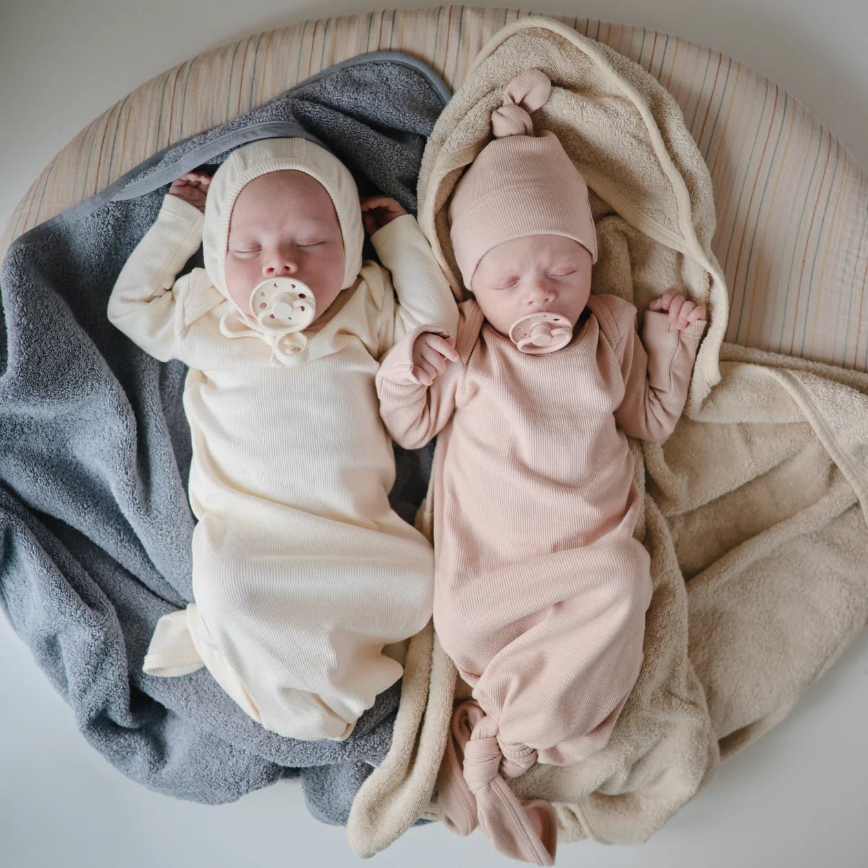 Organic Cotton Baby Hooded Towel - Fog