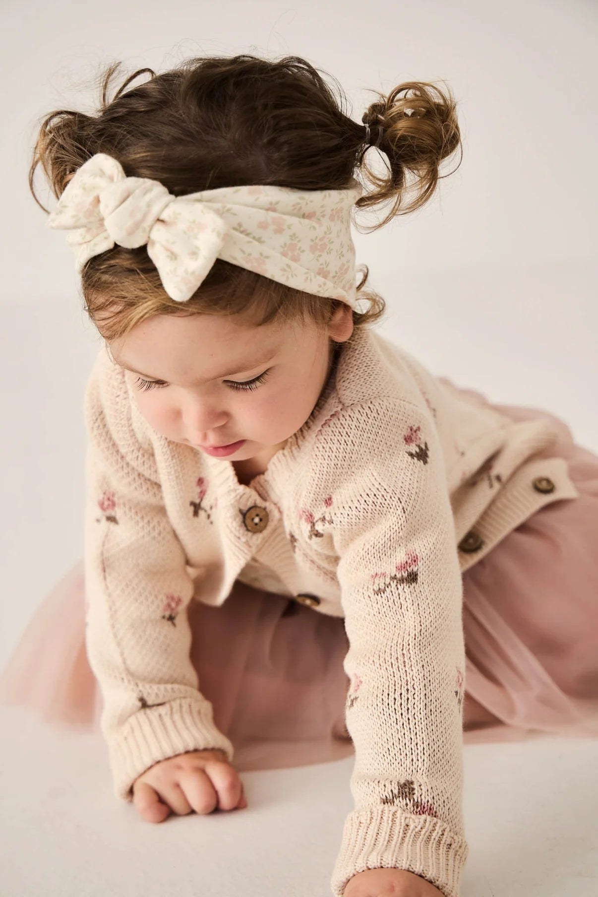 Organic Cotton Headband || Rosalie Floral Mauve