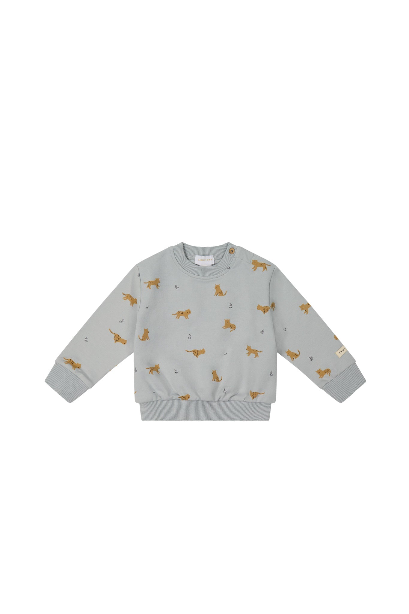 Organic Cotton Jalen Oversized Sweatshirt - Lenny Leopard Ocean Spray