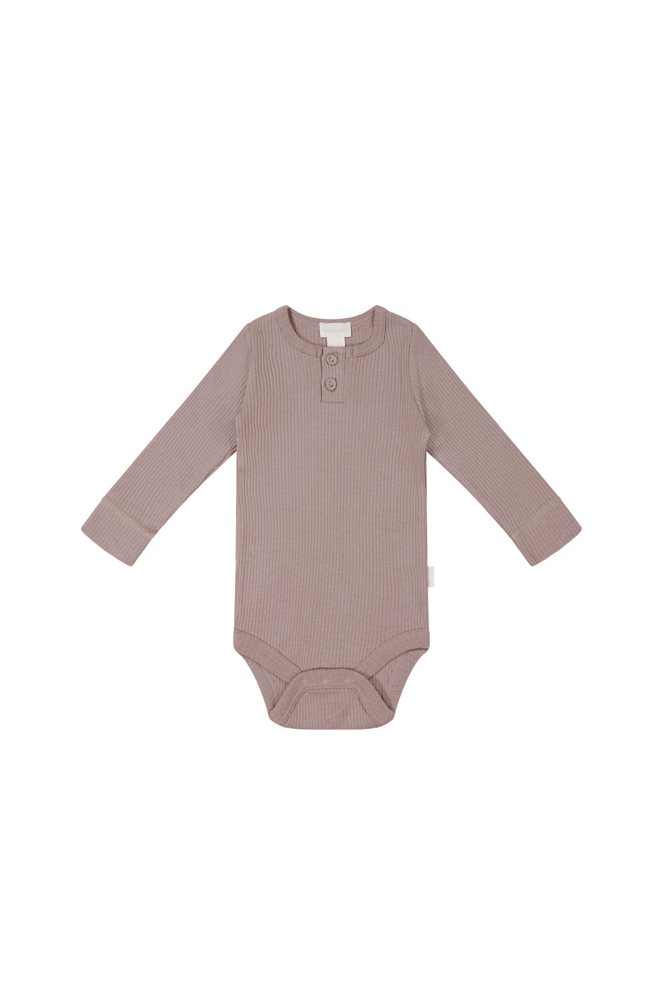 Organic Cotton Modal Long Sleeve Bodysuit || Mauve Shadow