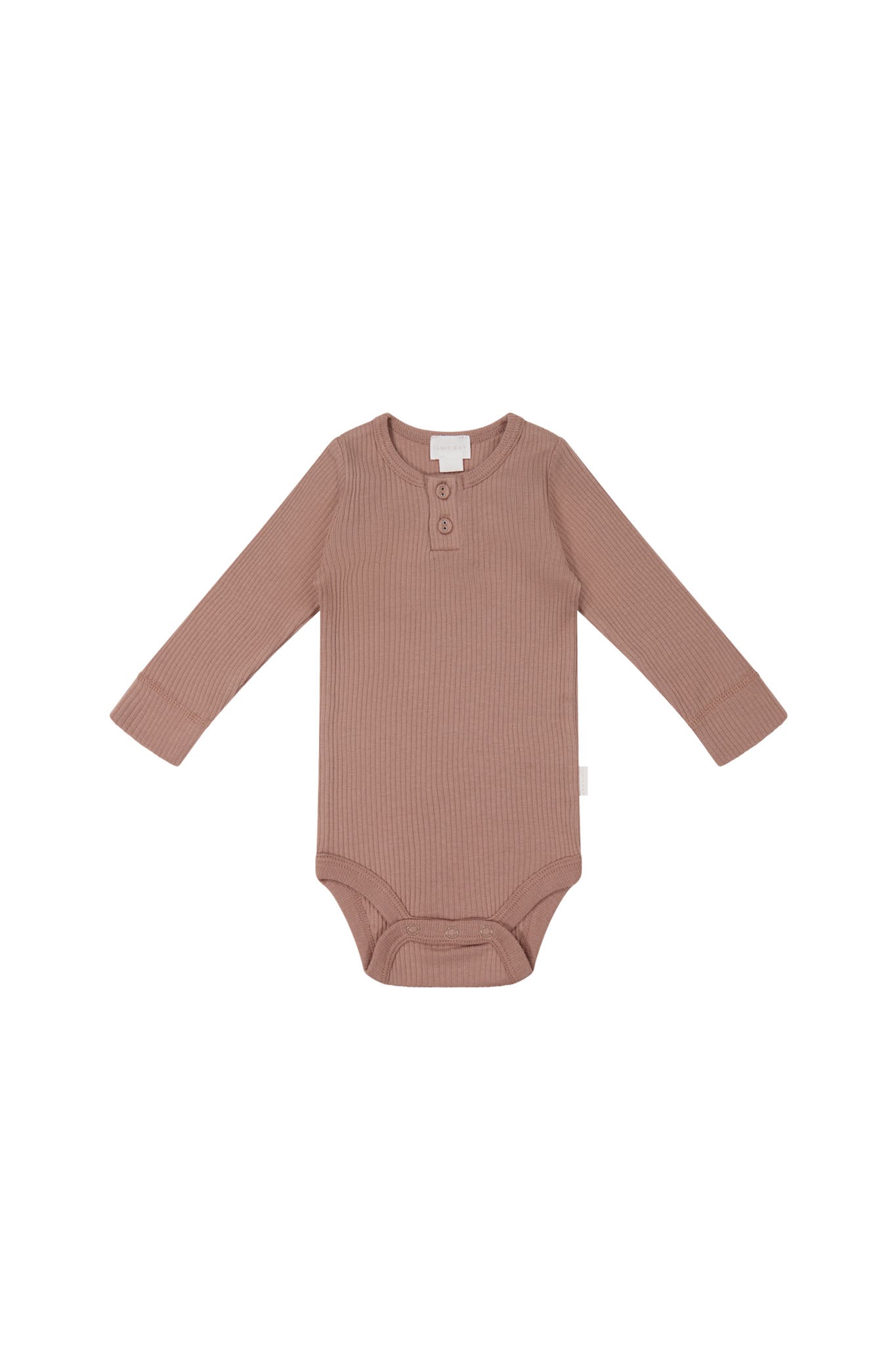 Organic Cotton Modal Long Sleeve Bodysuit - Powder