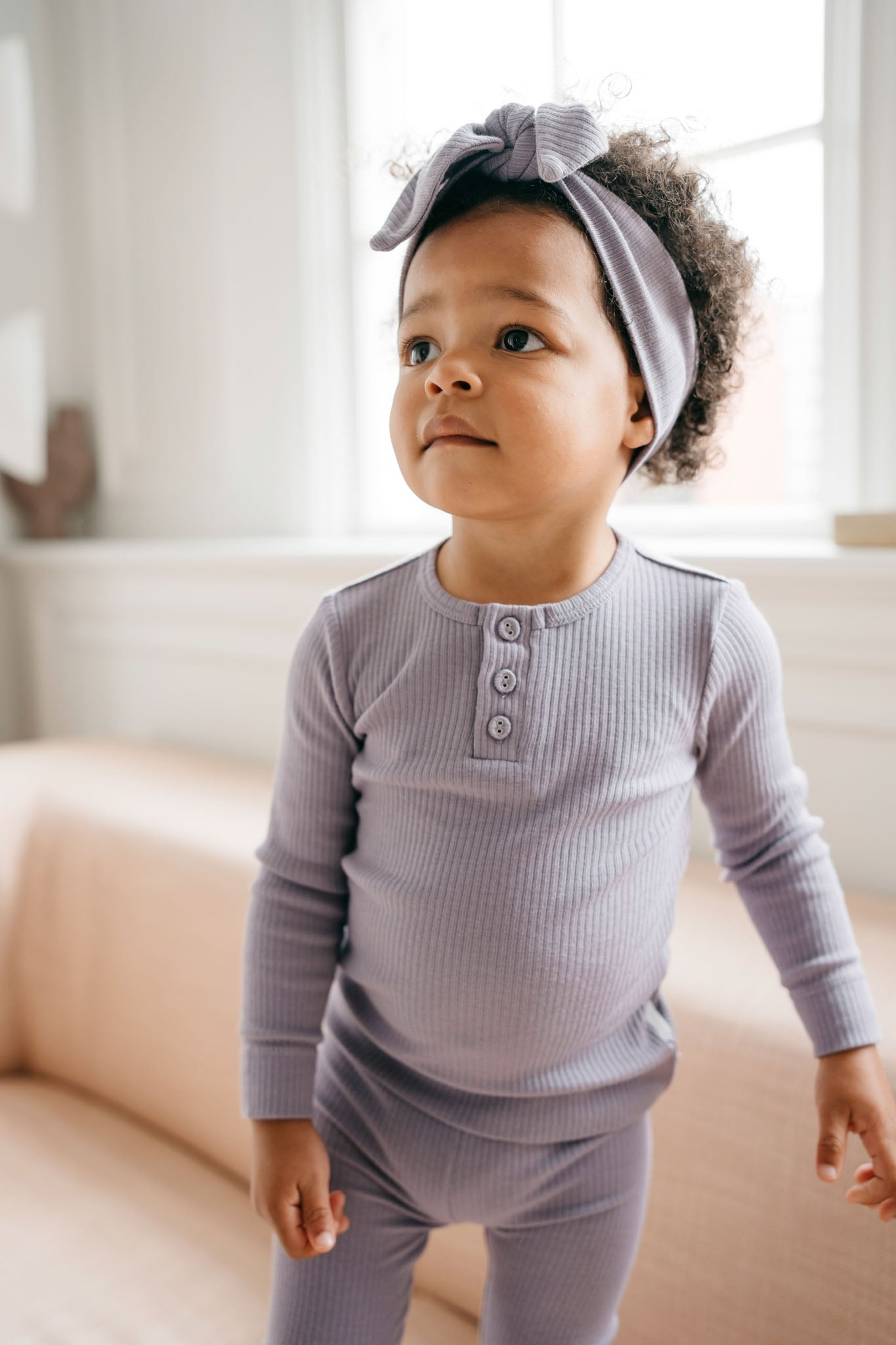 Organic Cotton Modal Long Sleeve Henley - Daisy