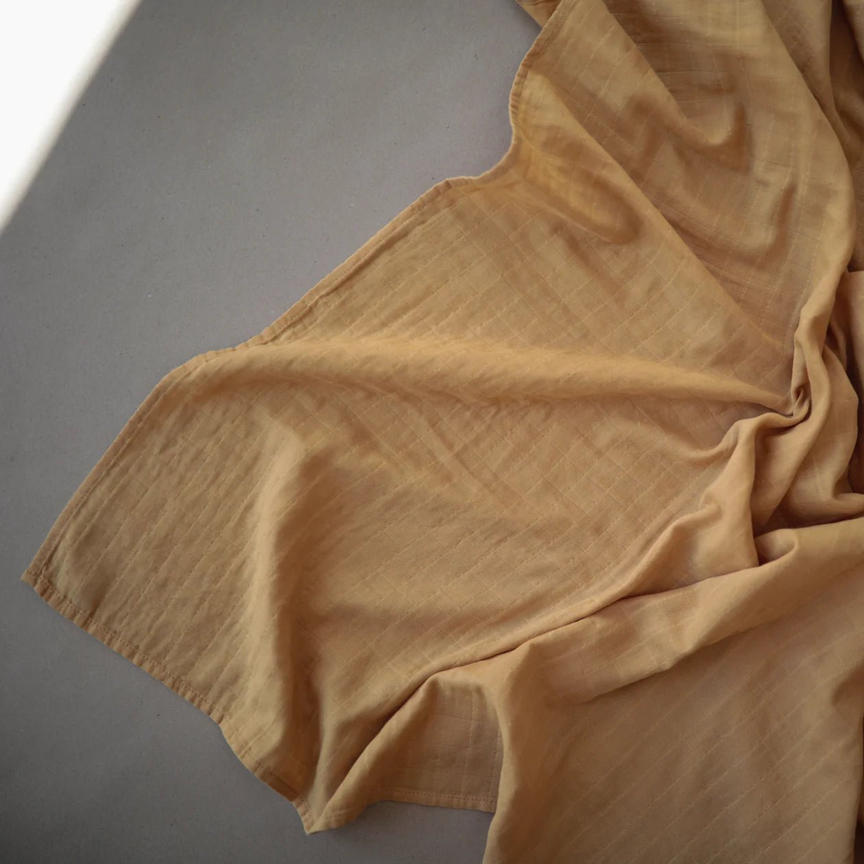 Organic Cotton Muslin Swaddle Blanket | Fall Yellow