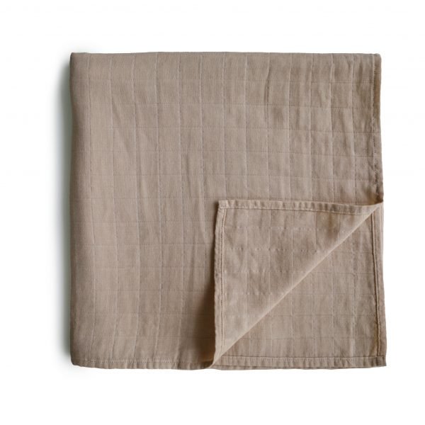 Organic Cotton Muslin Swaddle Blanket | Natural