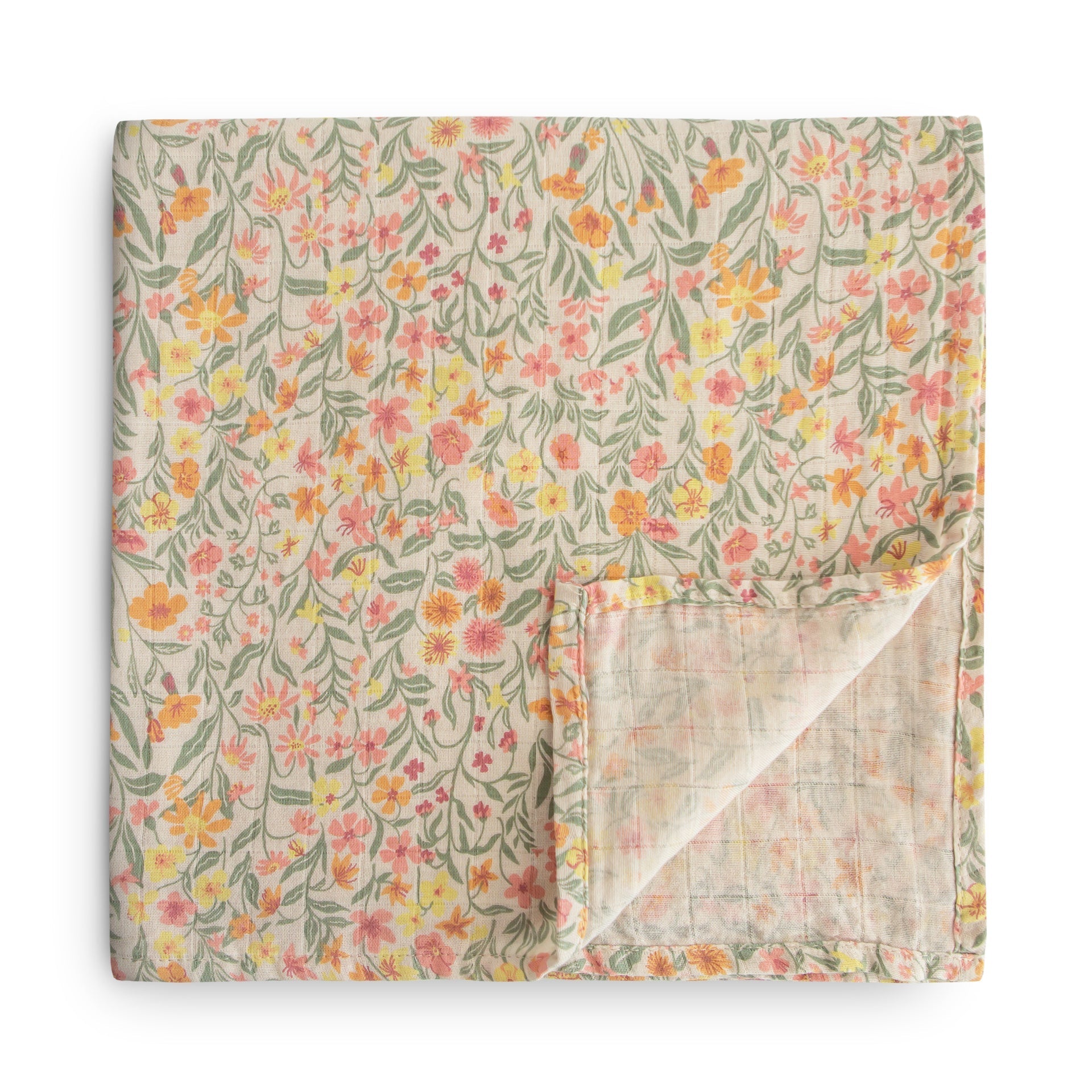 Organic Cotton Muslin Swaddle Blanket | Pastel Blooms