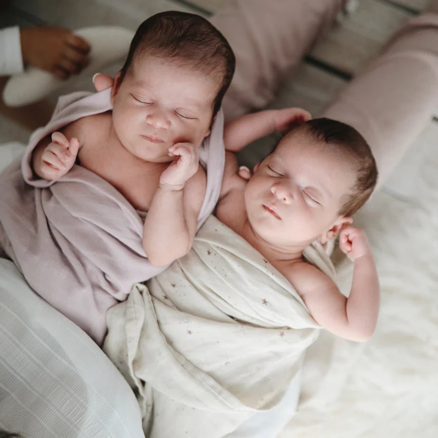 Organic Cotton Muslin Swaddle Blanket | Soft Mauve