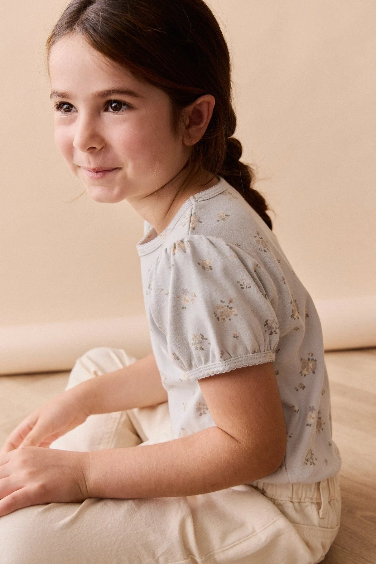 Organic Cotton Prarie Top || Petite Fleur Blue