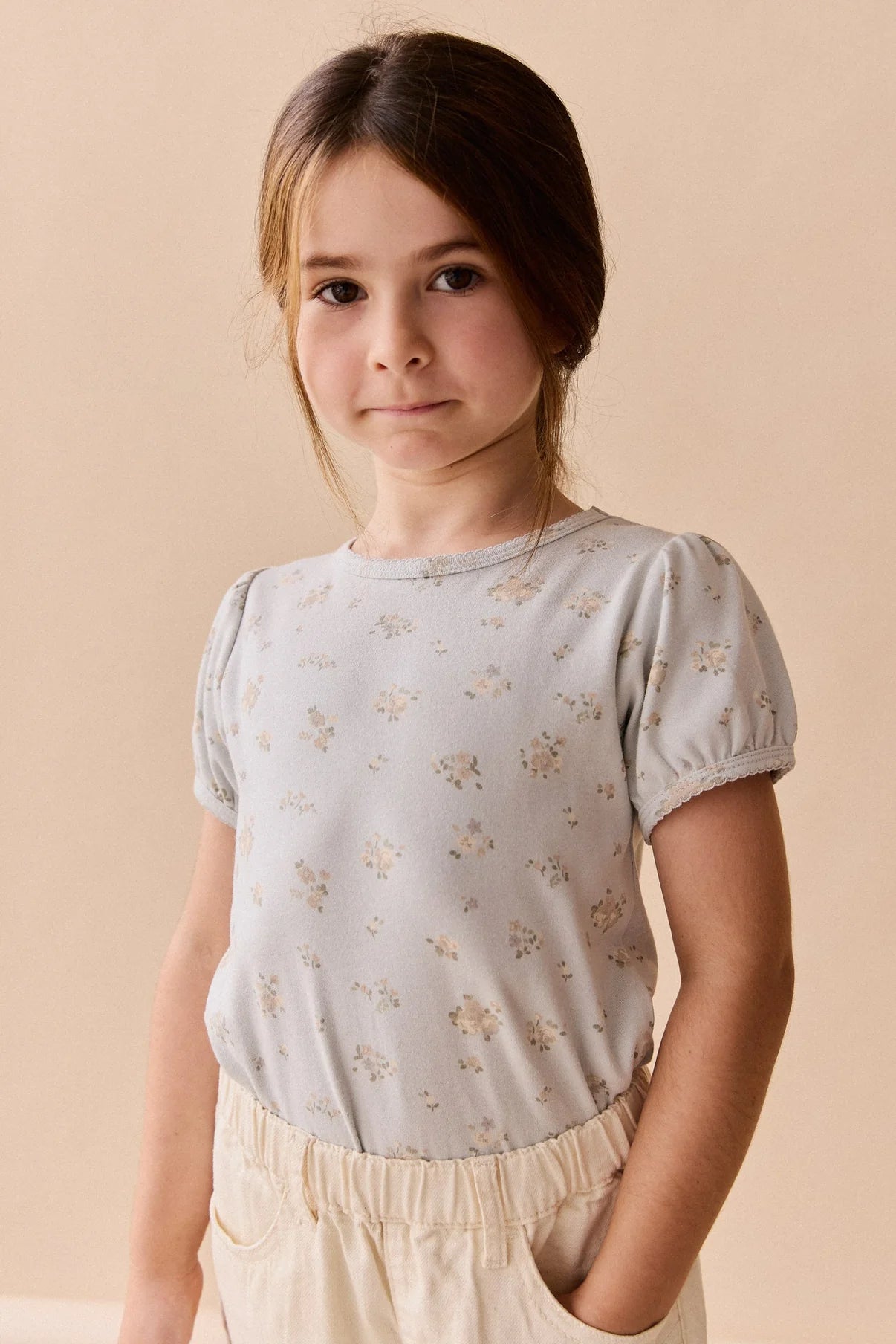 Organic Cotton Prarie Top || Petite Fleur Blue