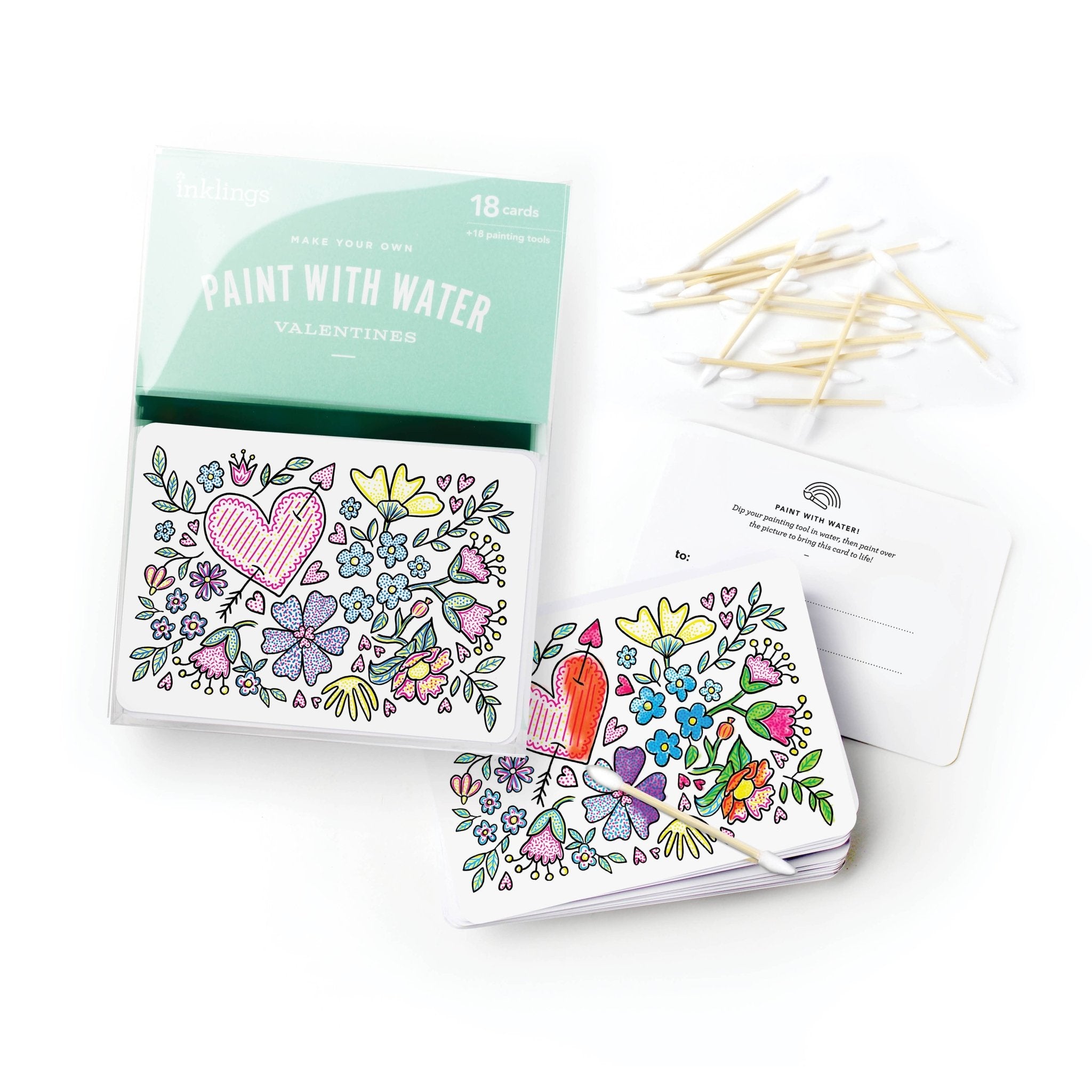 Paint with Water Valentine Cards | Floral