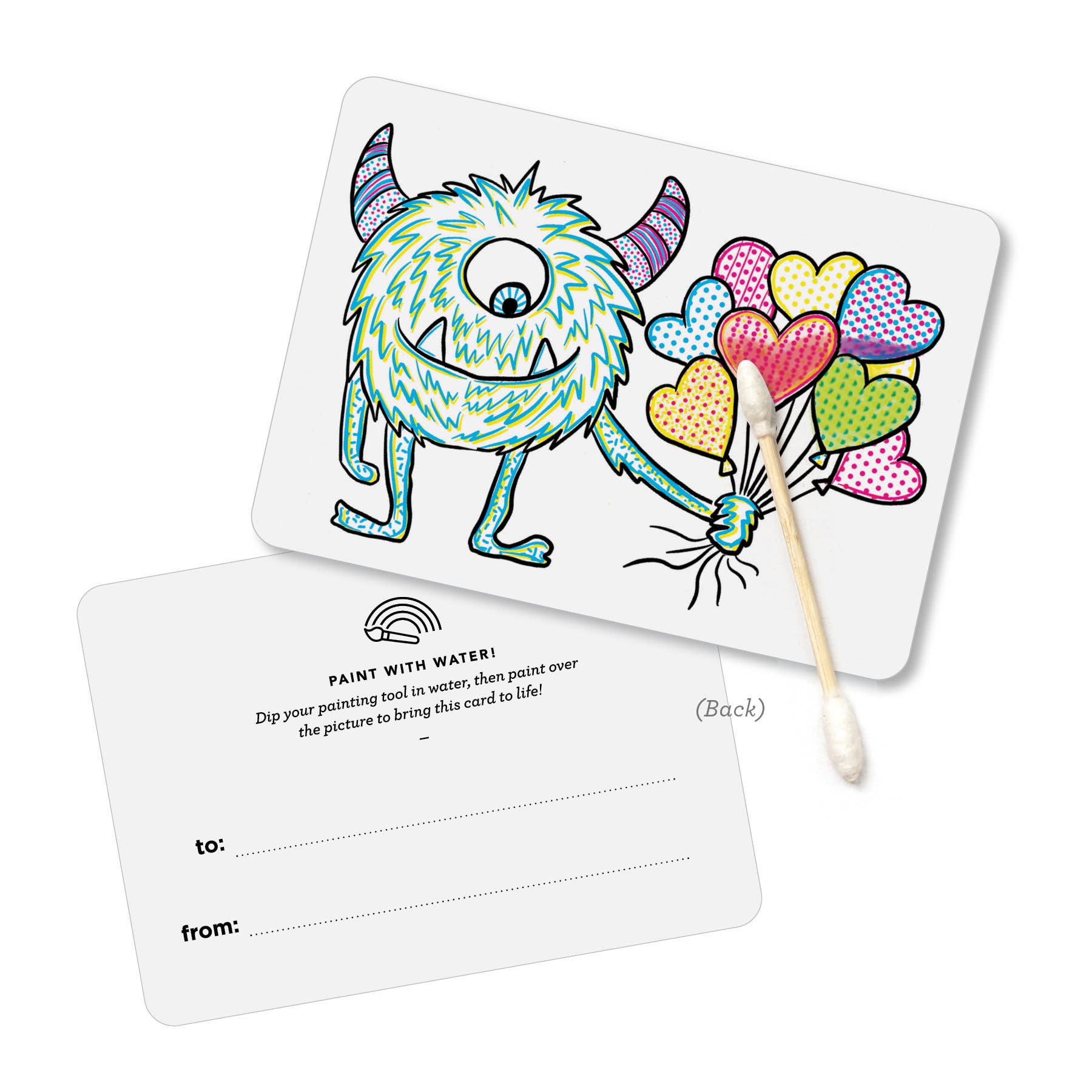 Paint with Water Valentine Cards | Monster