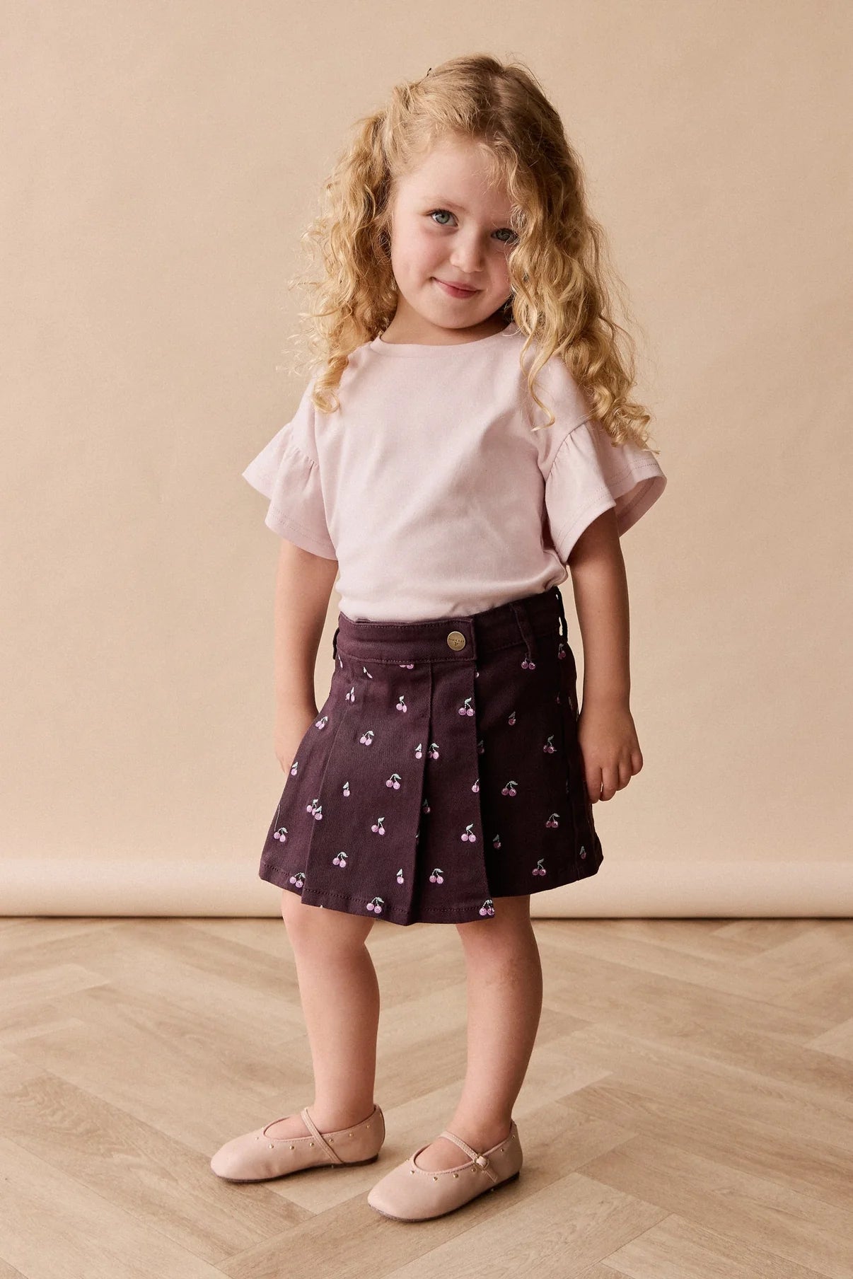 Pima Cotton Courtney Ruffle Top || Soft Misty Rose