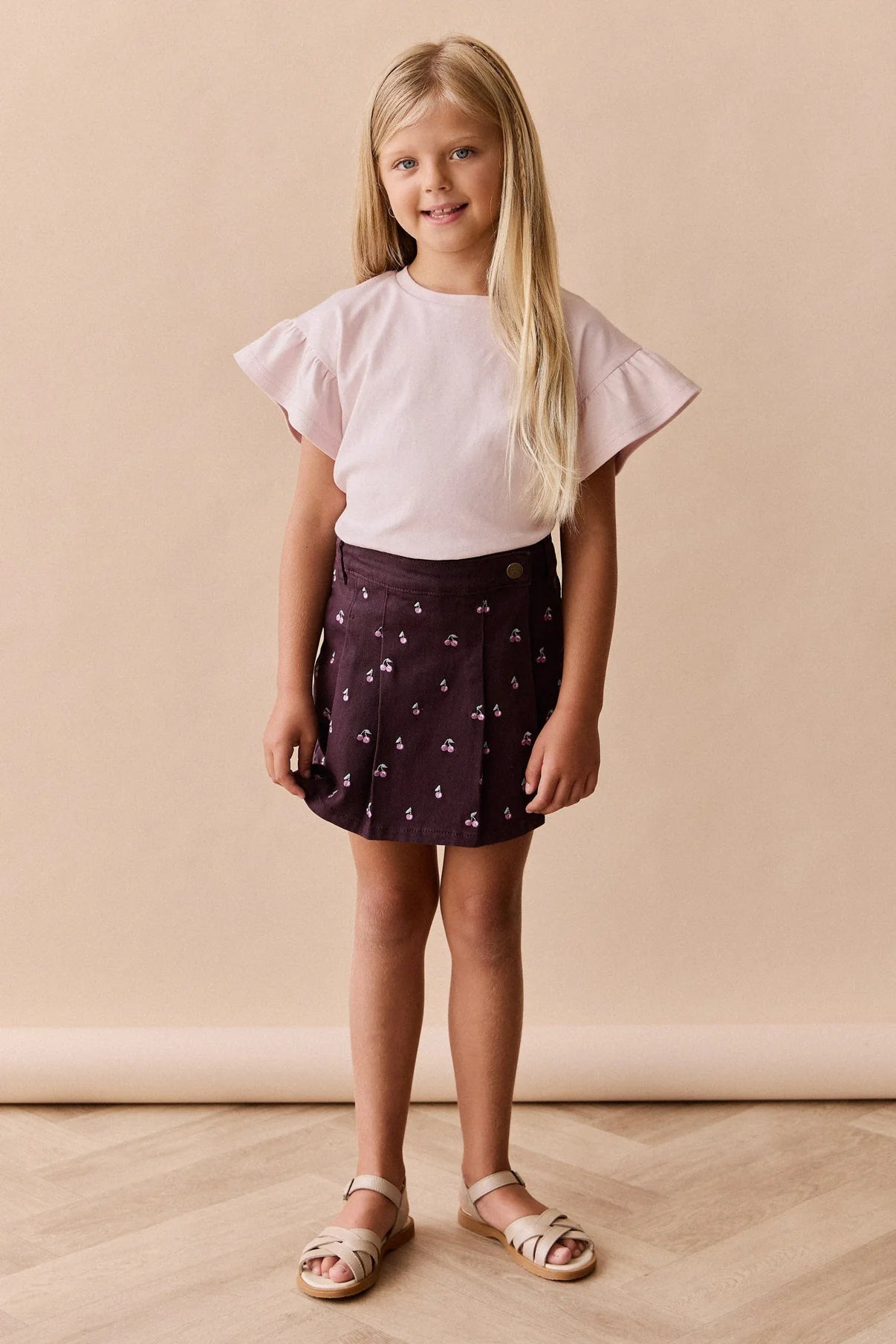 Pima Cotton Courtney Ruffle Top || Soft Misty Rose