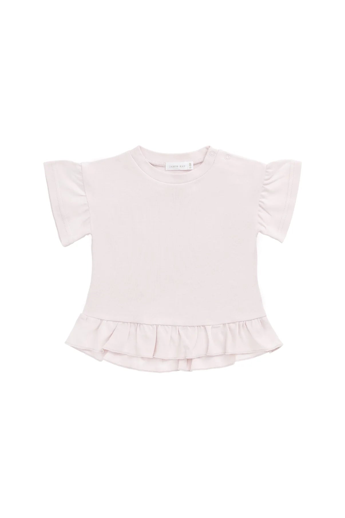 Pima Cotton Courtney Ruffle Top || Soft Misty Rose