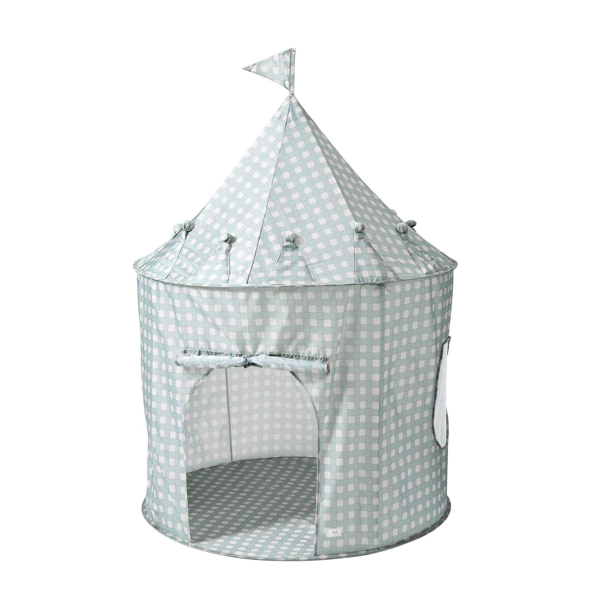 Play Tent Castle - Print | Gingham Blue