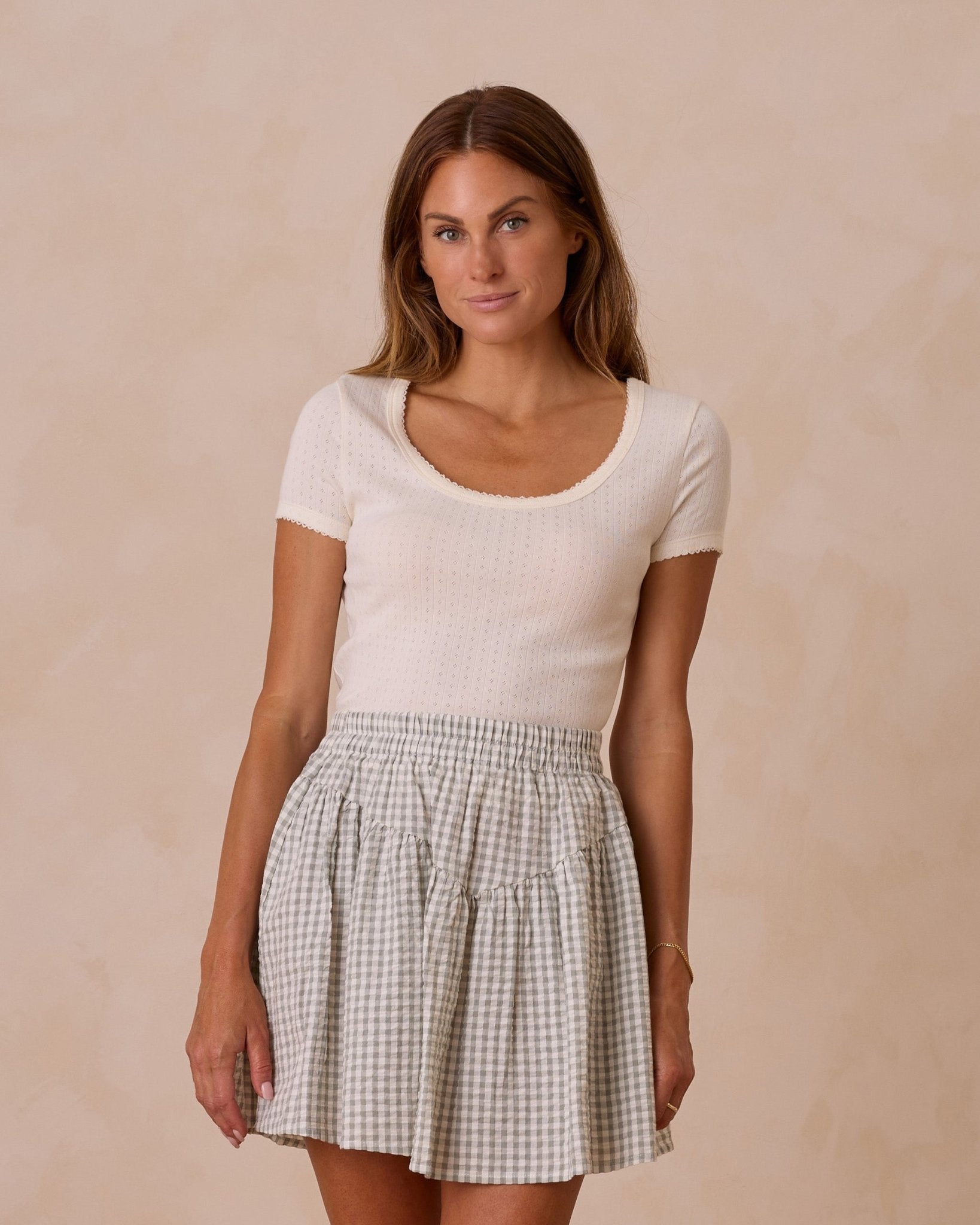 Pointelle Tee || Ivory
