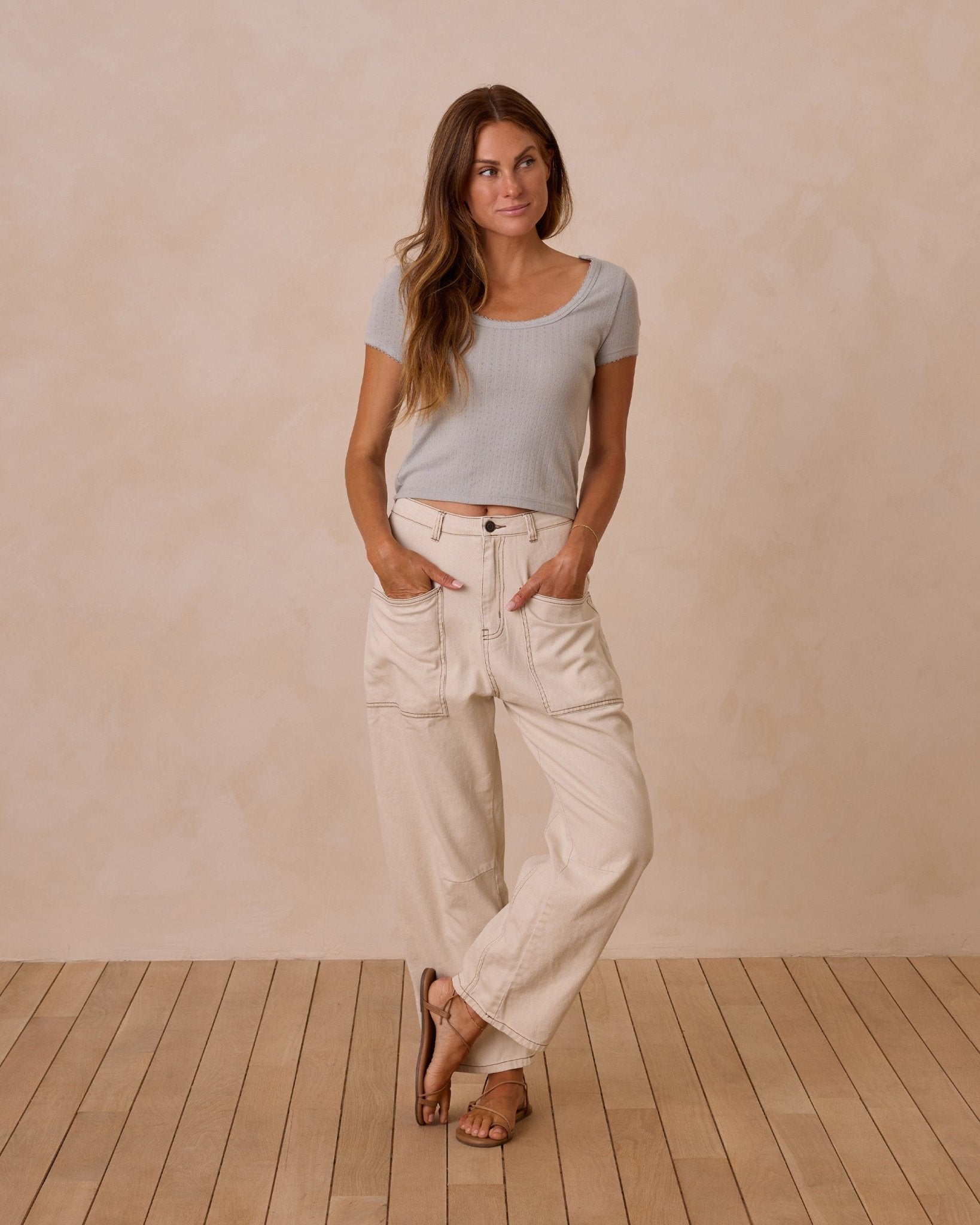 Pointelle Tee || Seafoam