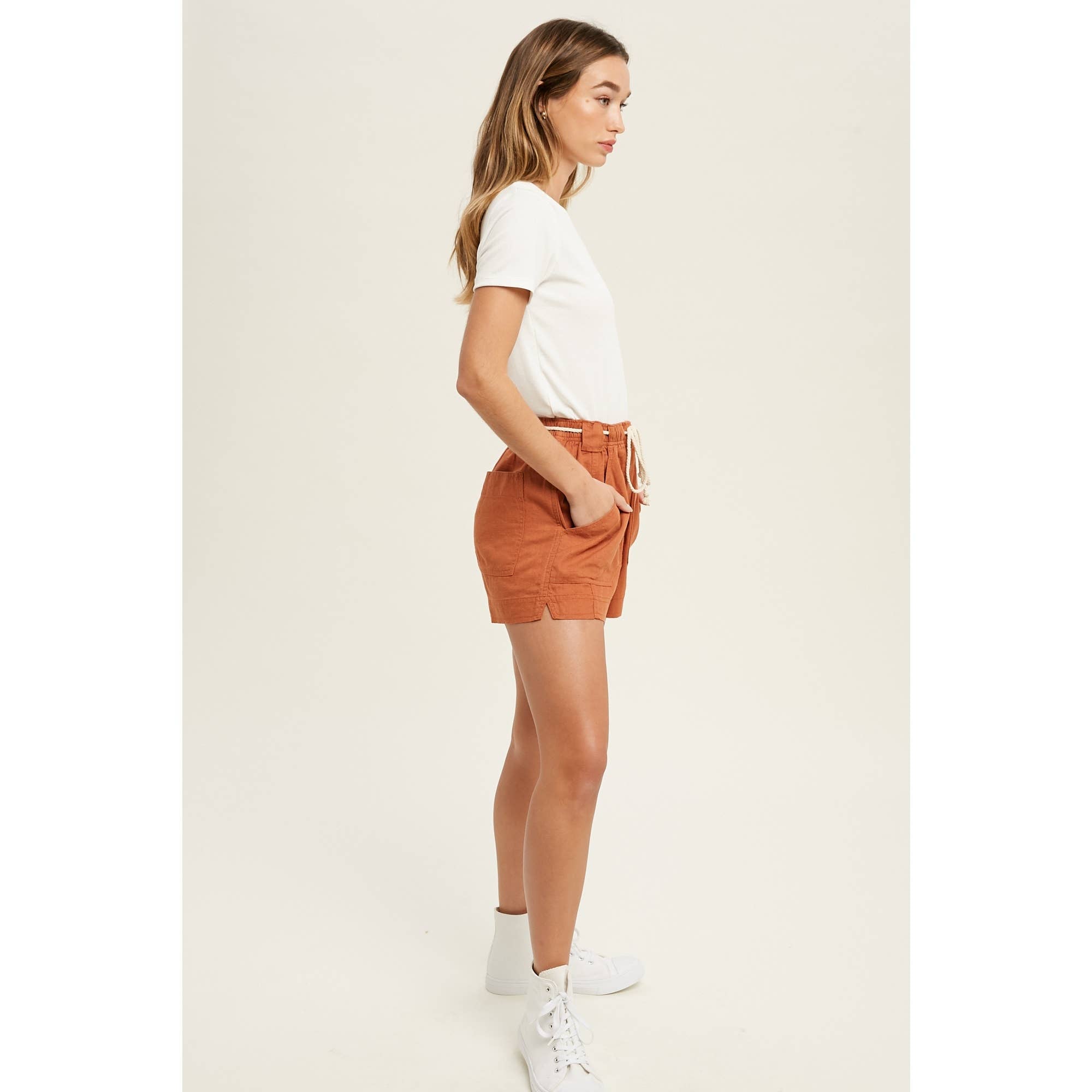 Ribbed Knit Basic T-Shirt | Ecru