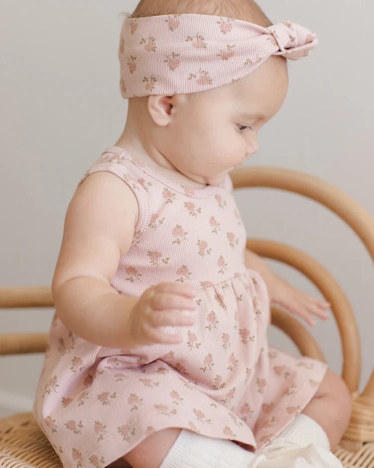 Ribbed Knotted Headband || Roses