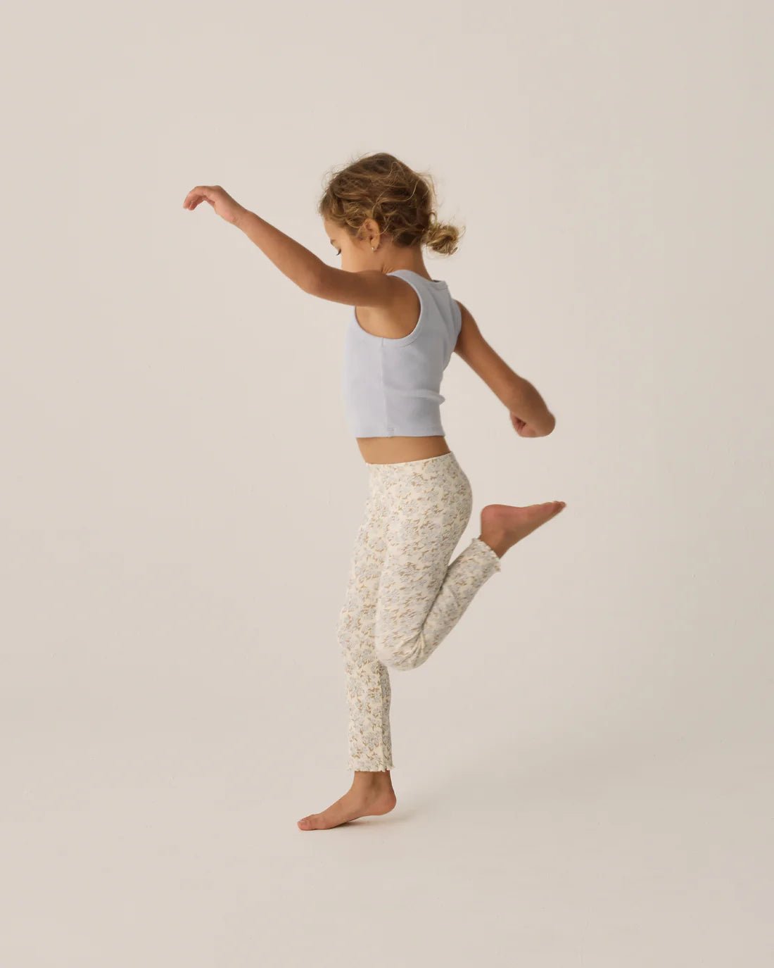 Ribbed Legging Set || Light Blue, Blue Ditsy Ribbed Cotton
