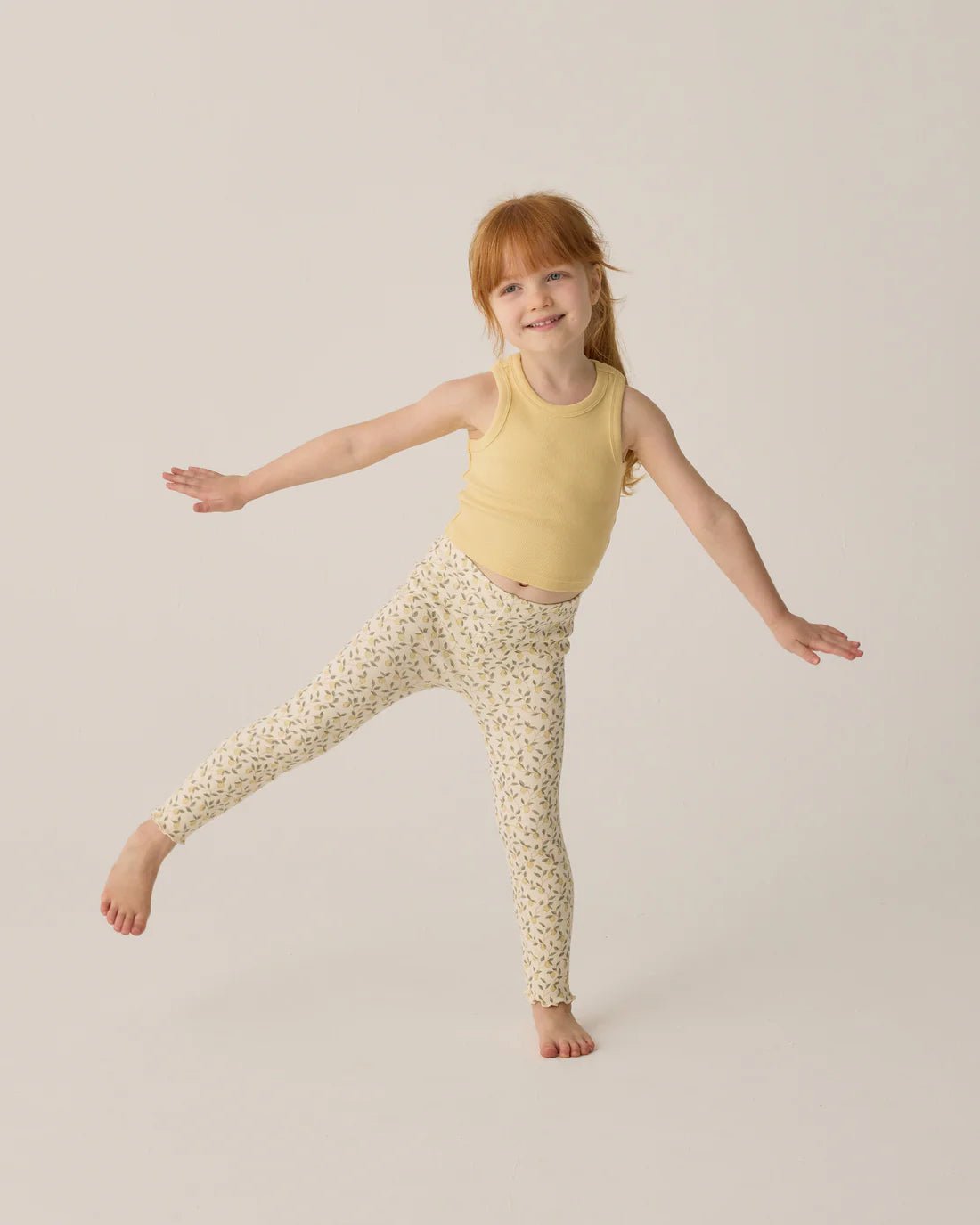 Ribbed Legging Set || Yellow, Lemons Ribbed Cotton