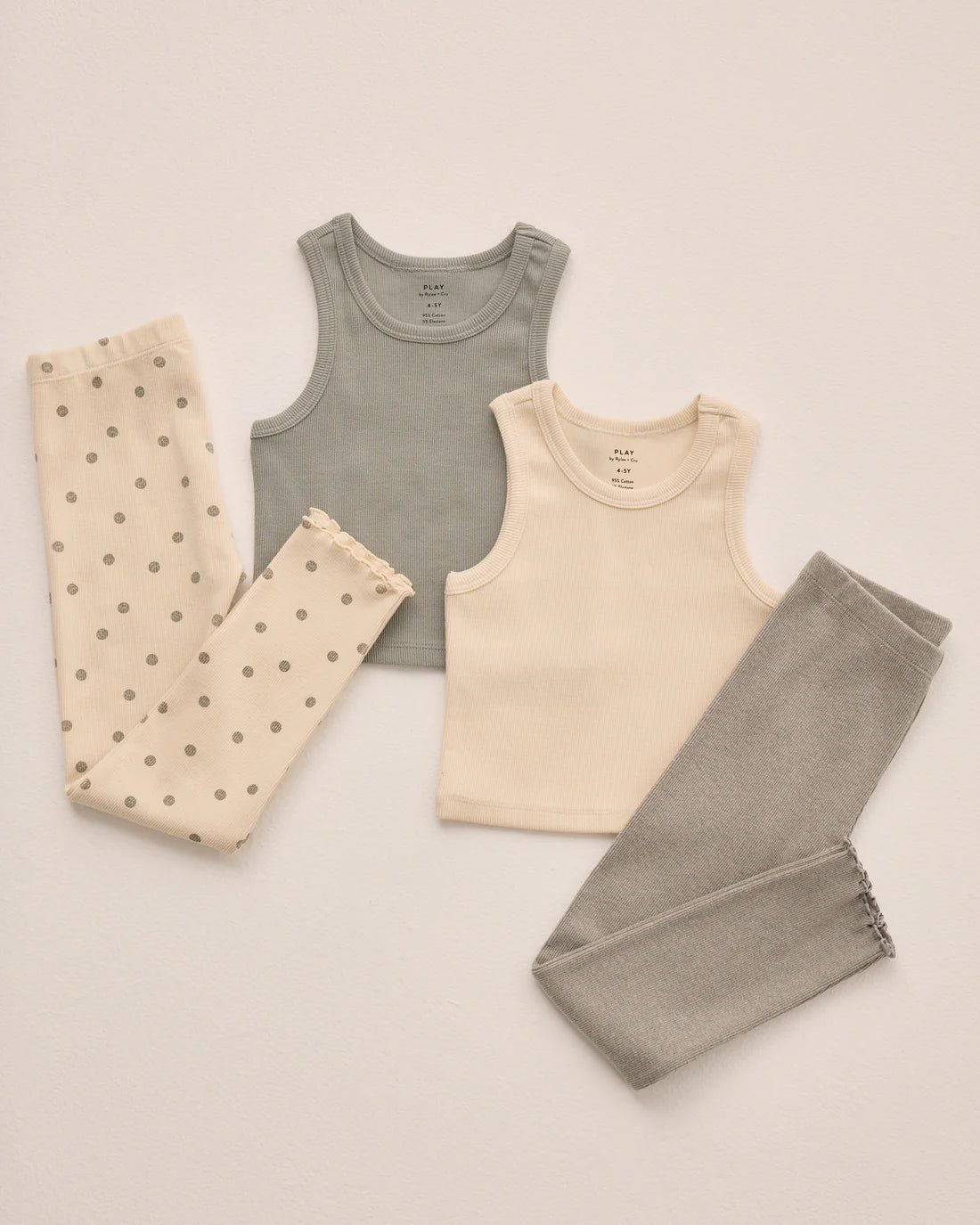 Ribbed Tank Set || Natural, Eucalyptus