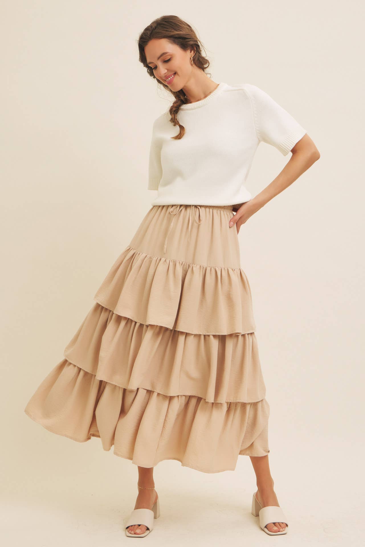 Round Neck Soft Sweater | Ivory