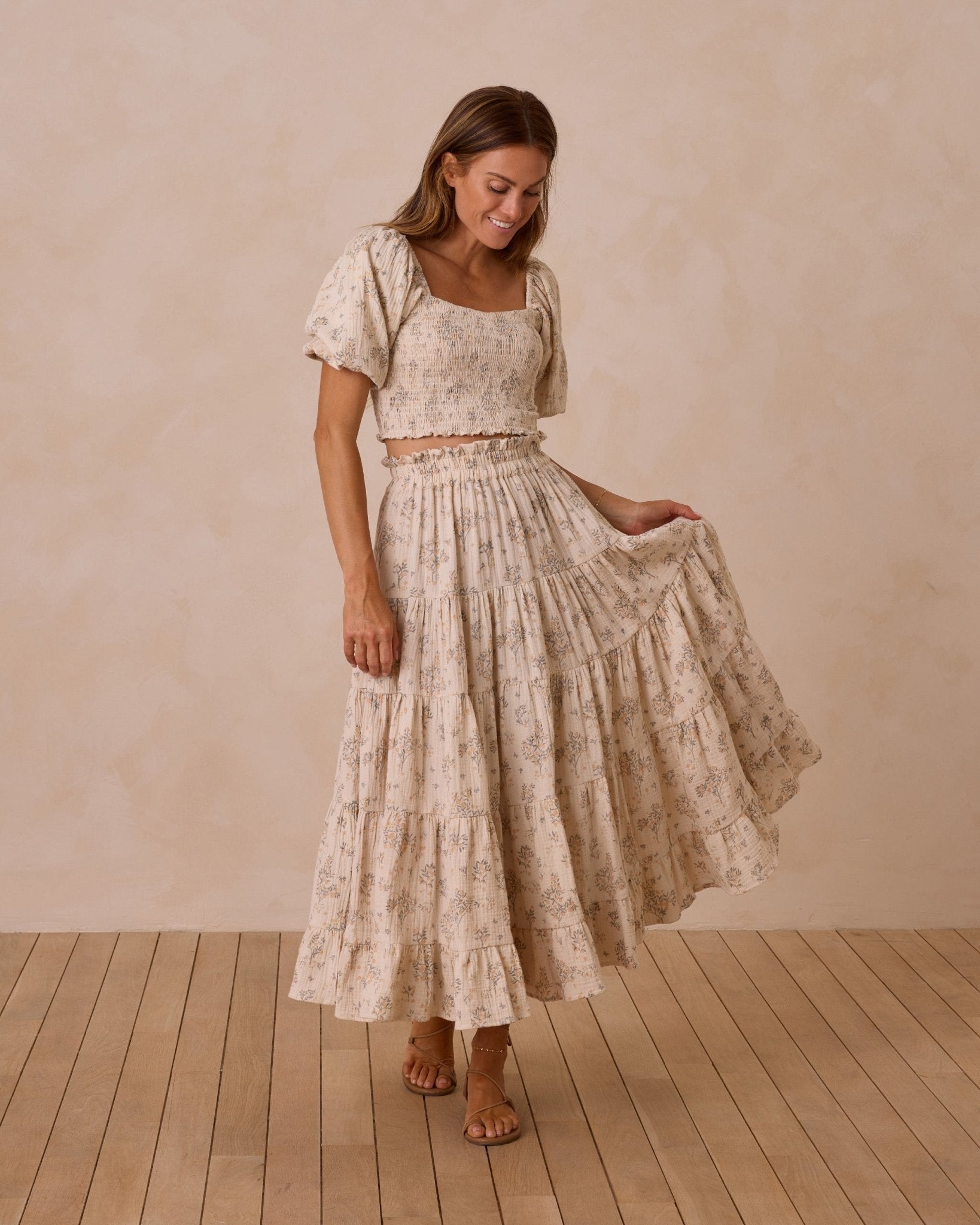 Ruffle Tiered Maxi Skirt || Citrus Grove