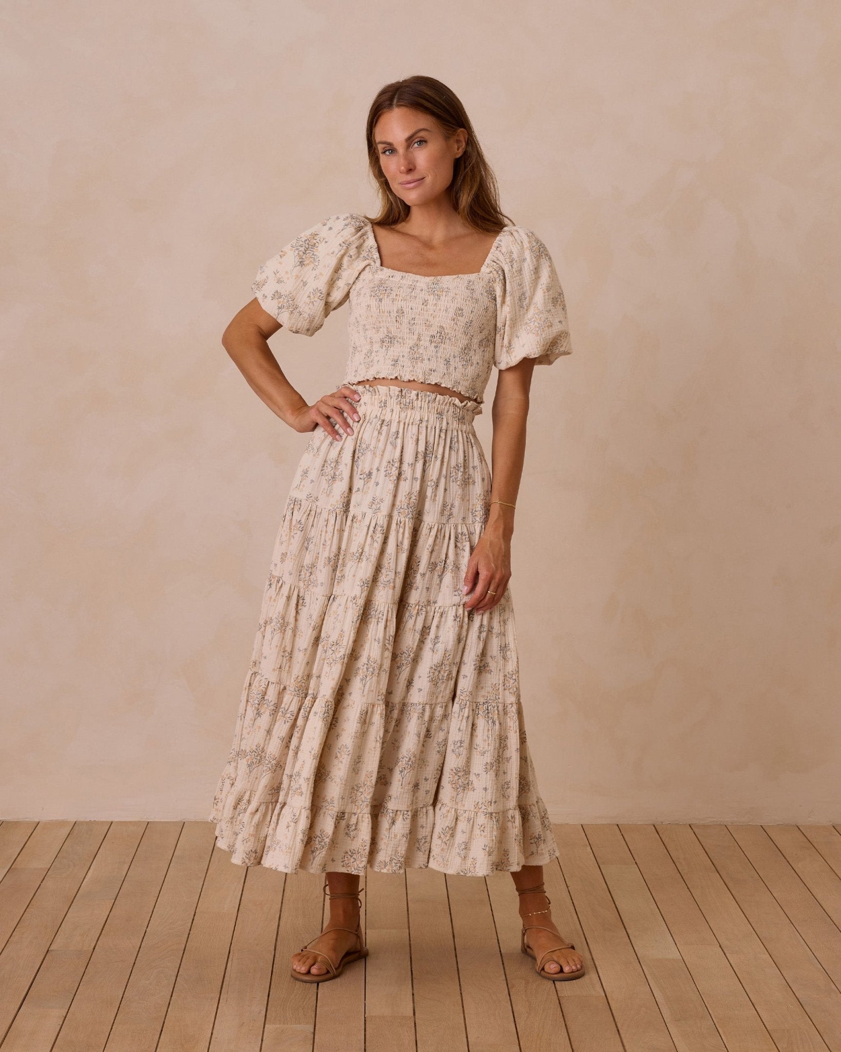Ruffle Tiered Maxi Skirt || Citrus Grove