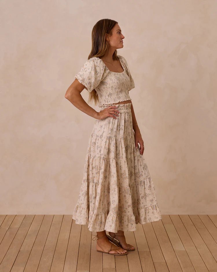 Ruffle Tiered Maxi Skirt || Citrus Grove