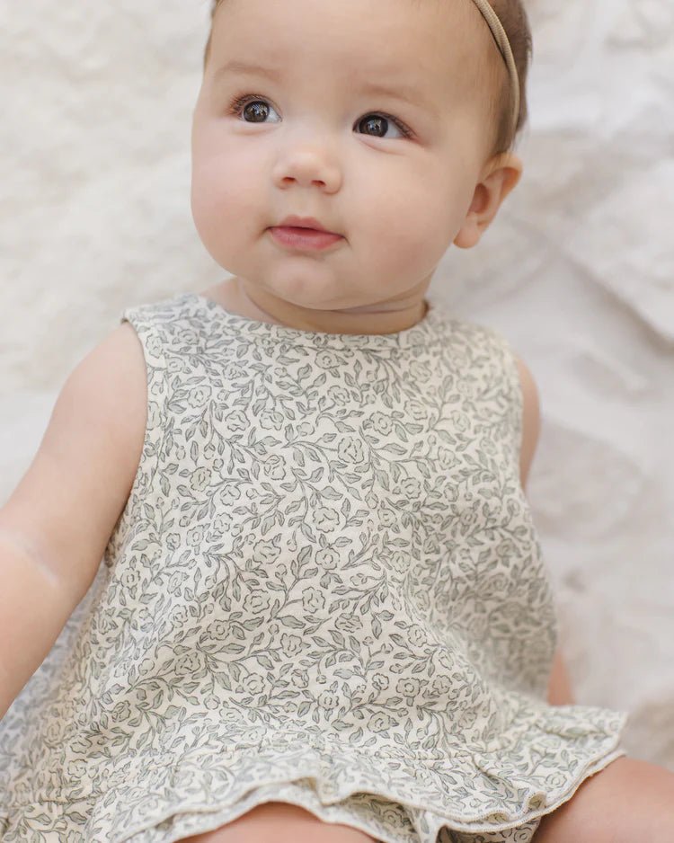 Ruffled Tulip Top + Bloomer Set || Green Garden