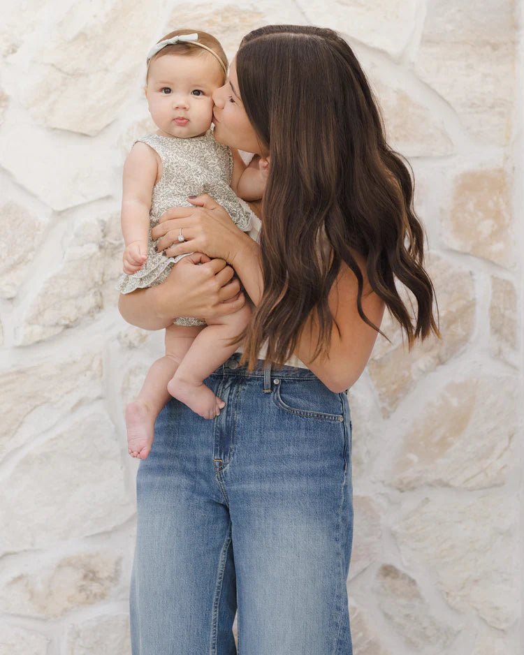 Ruffled Tulip Top + Bloomer Set || Green Garden