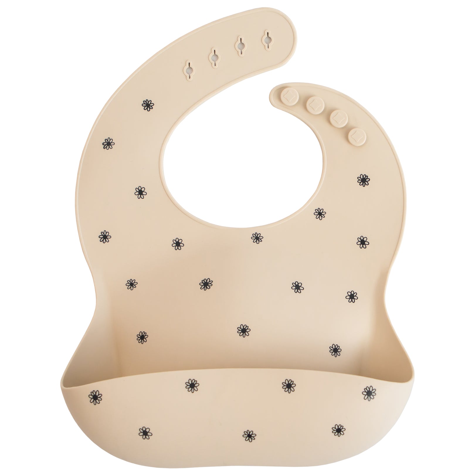 Silicone Bib | Black Daisy