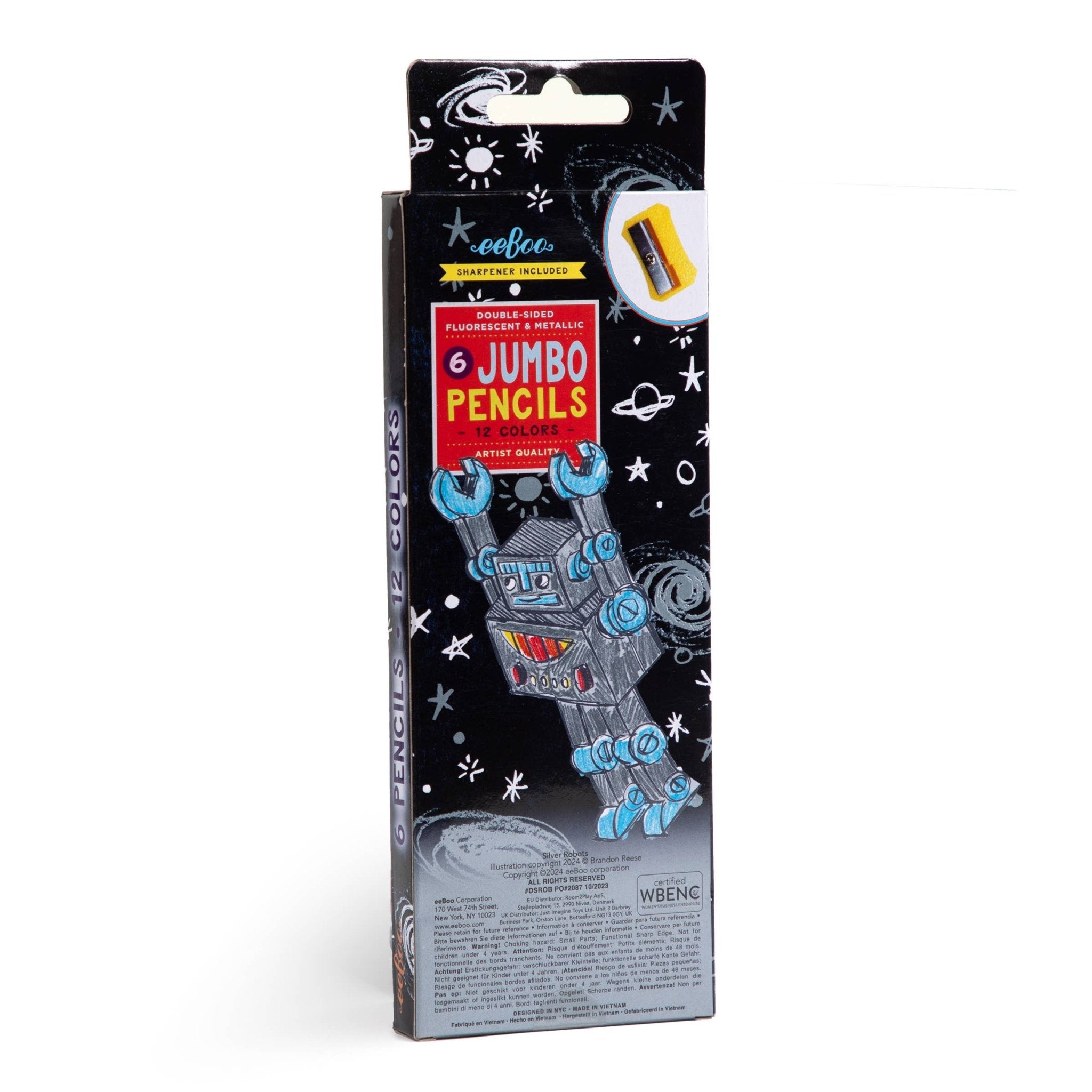 Silver Robot 6 Jumbo Special Pencils - Khanh