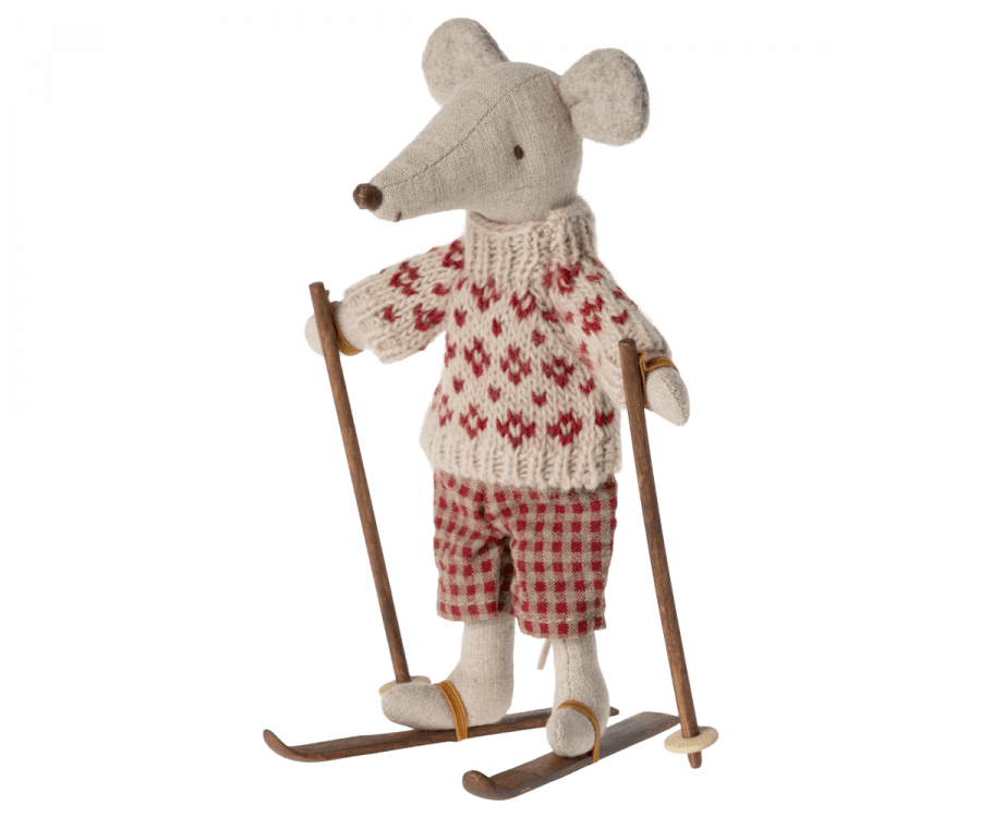 Ski and ski poles, Mum & Dad mouse