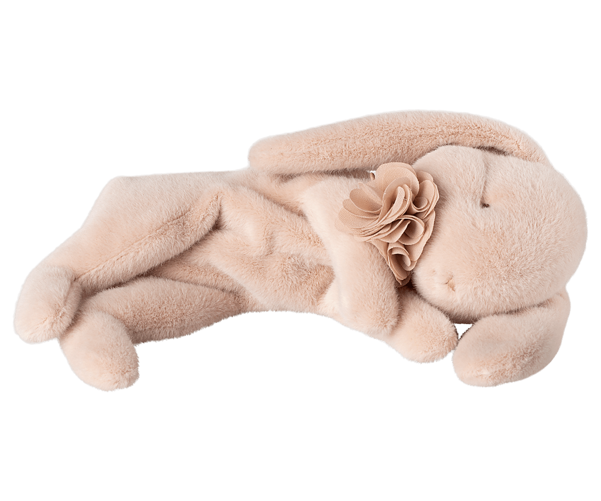 Sleeping bunny plush, Small - Powder
