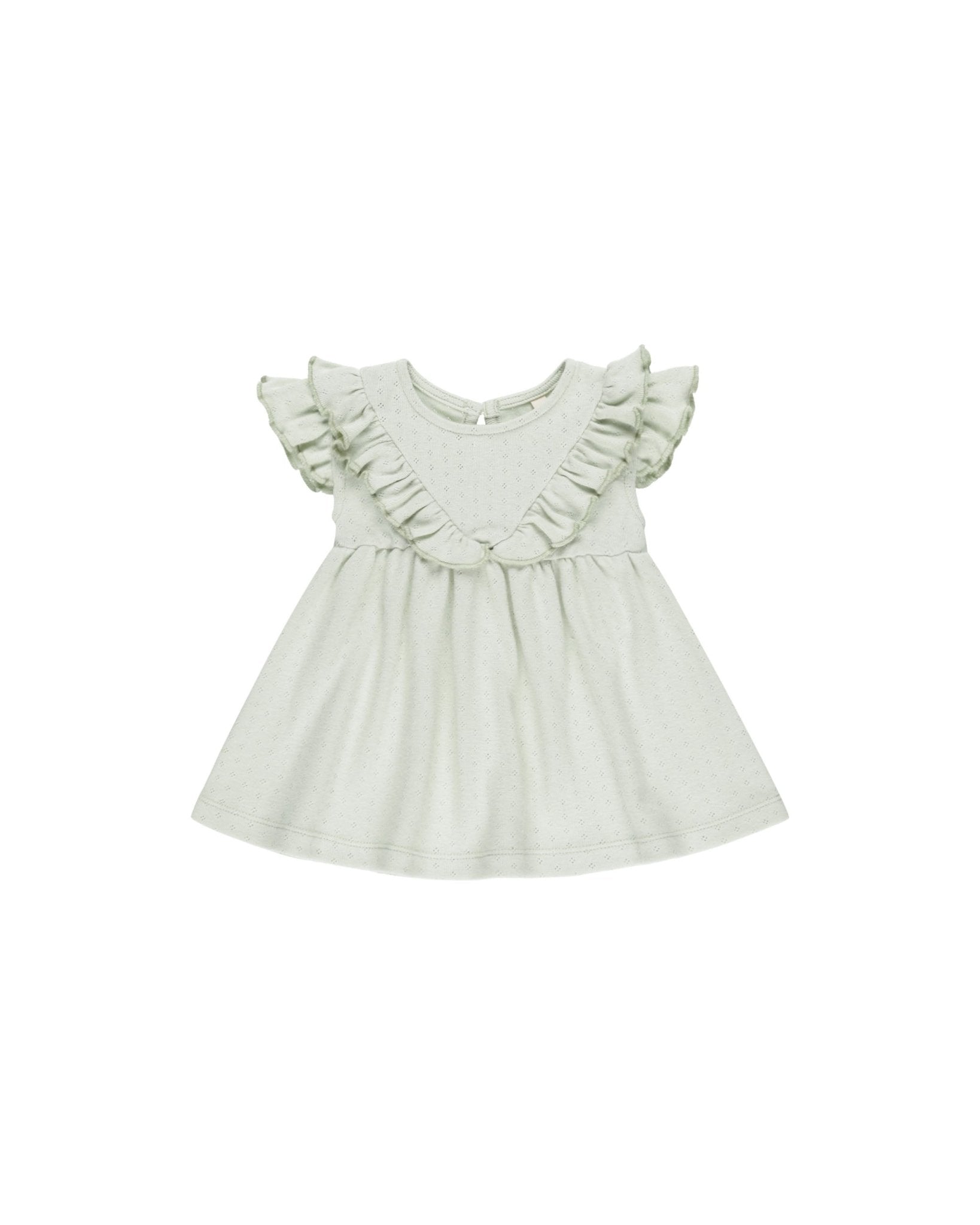 Sleeveless Ruffle V Dress || Mint