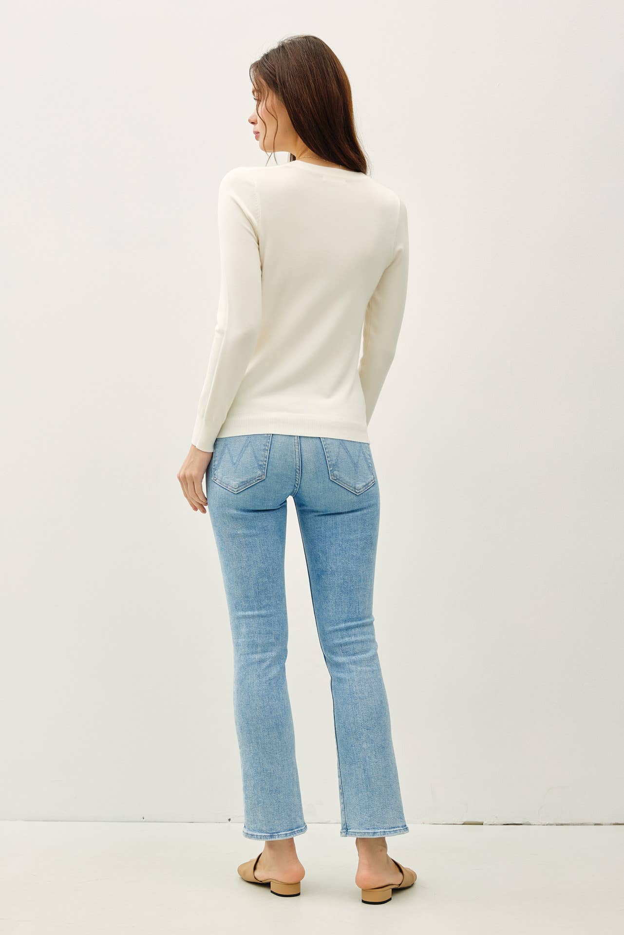 Soft Basic Crew Neck Sweater | Off White