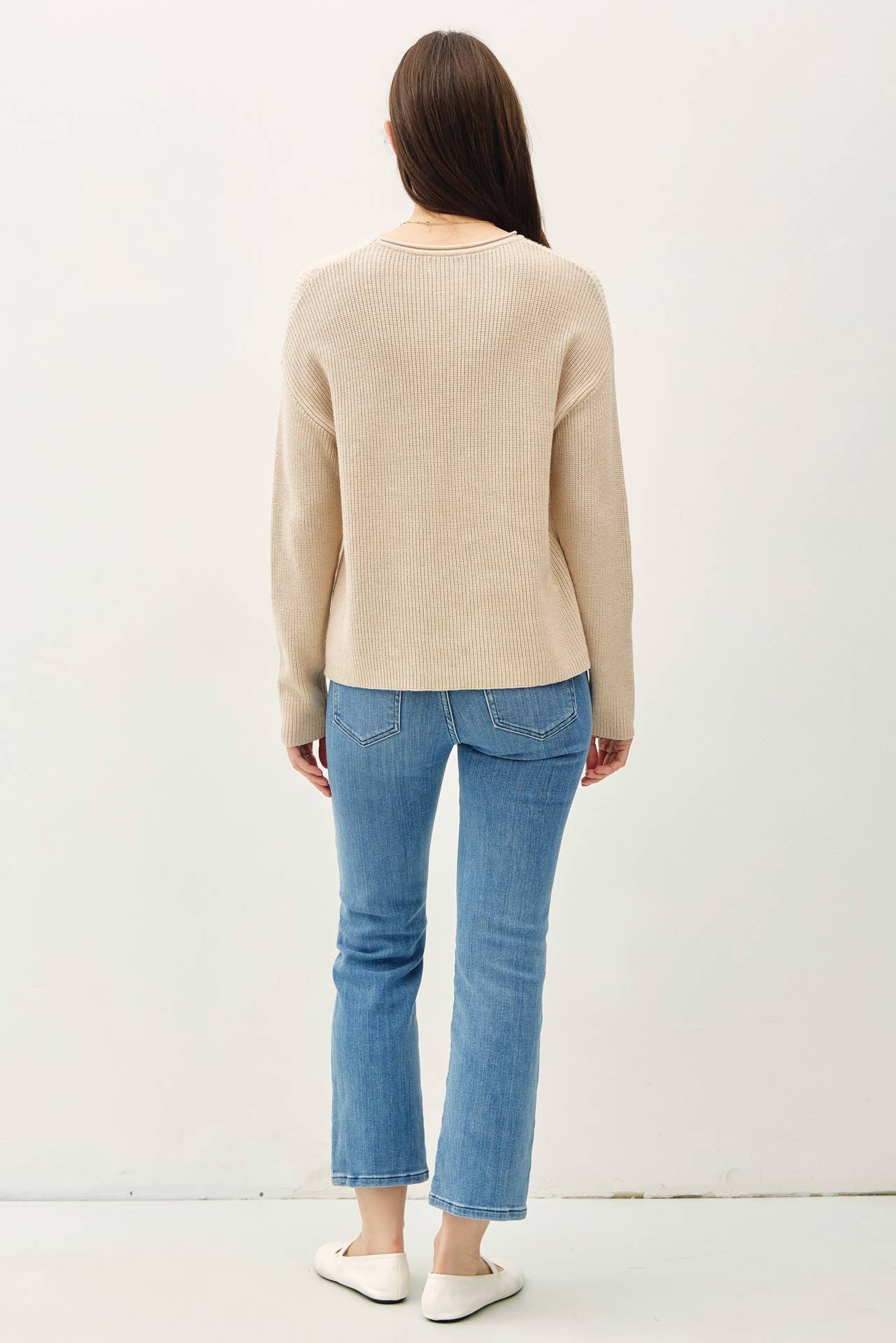 Soft Waffle Knit Sweater || Oatmeal